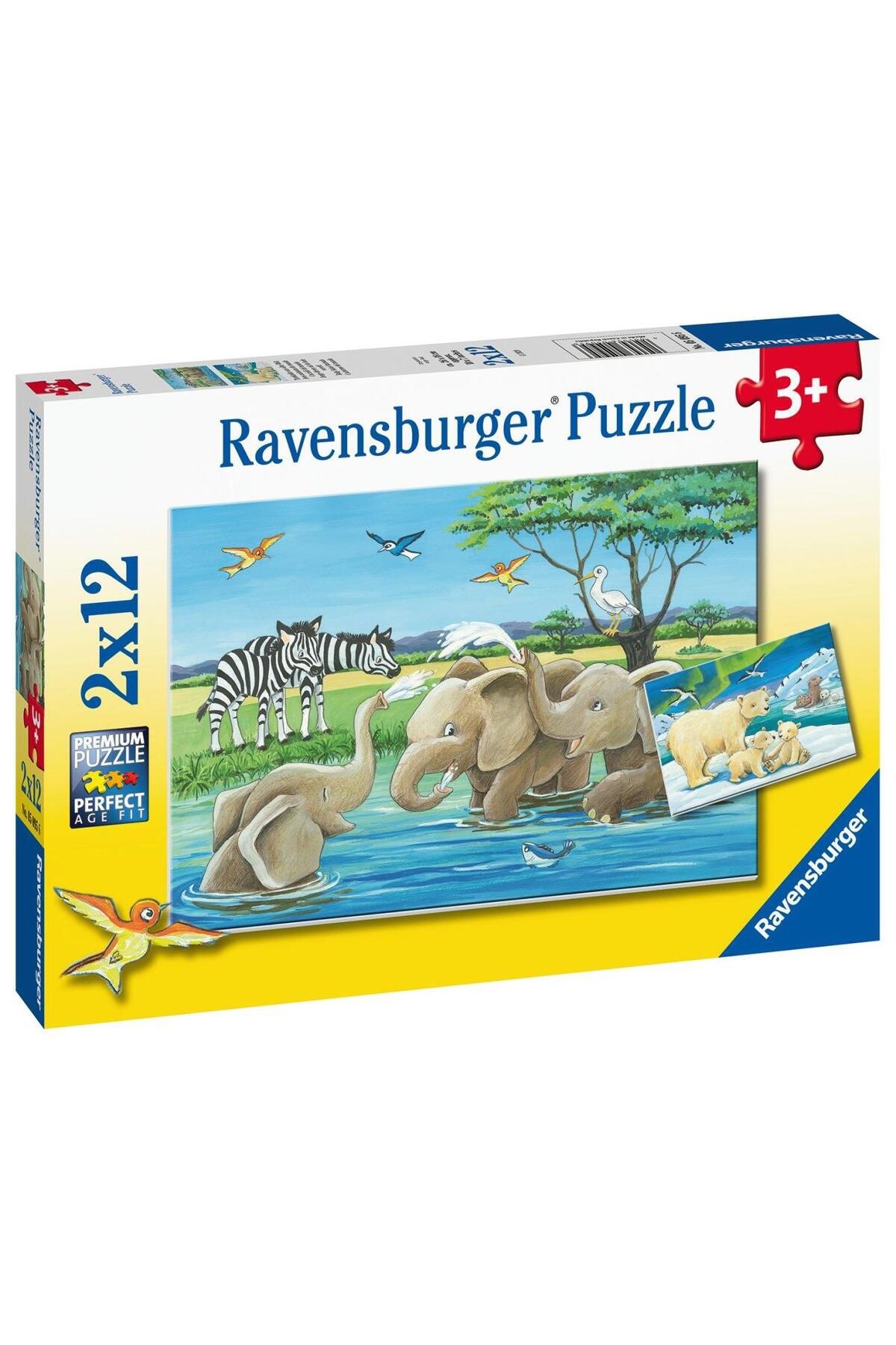RAVENSBURGER 2x12 Parça Puzzle Hayvan Yavruları 050956