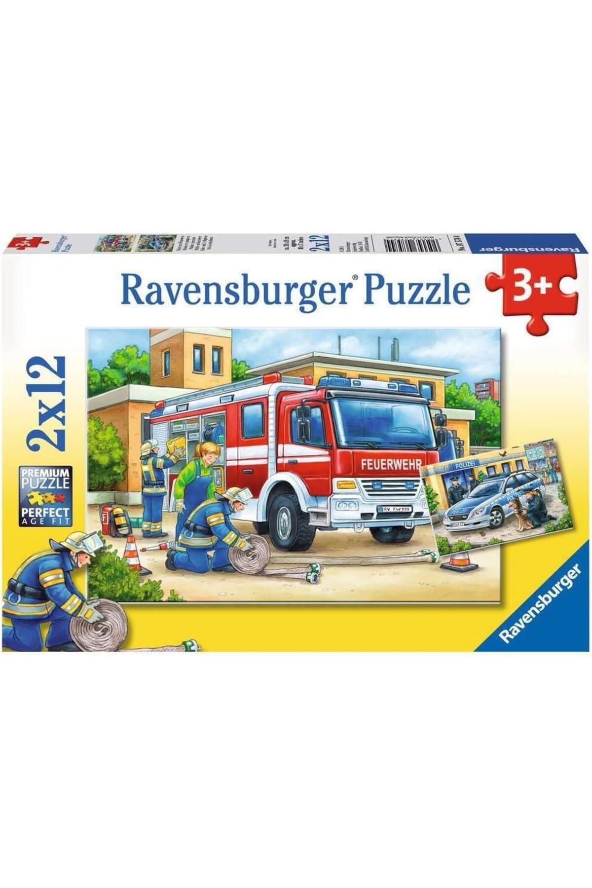 RAVENSBURGER 2x12 Parça Puzzle Polis Ve Itfaiye Çocuk 75744