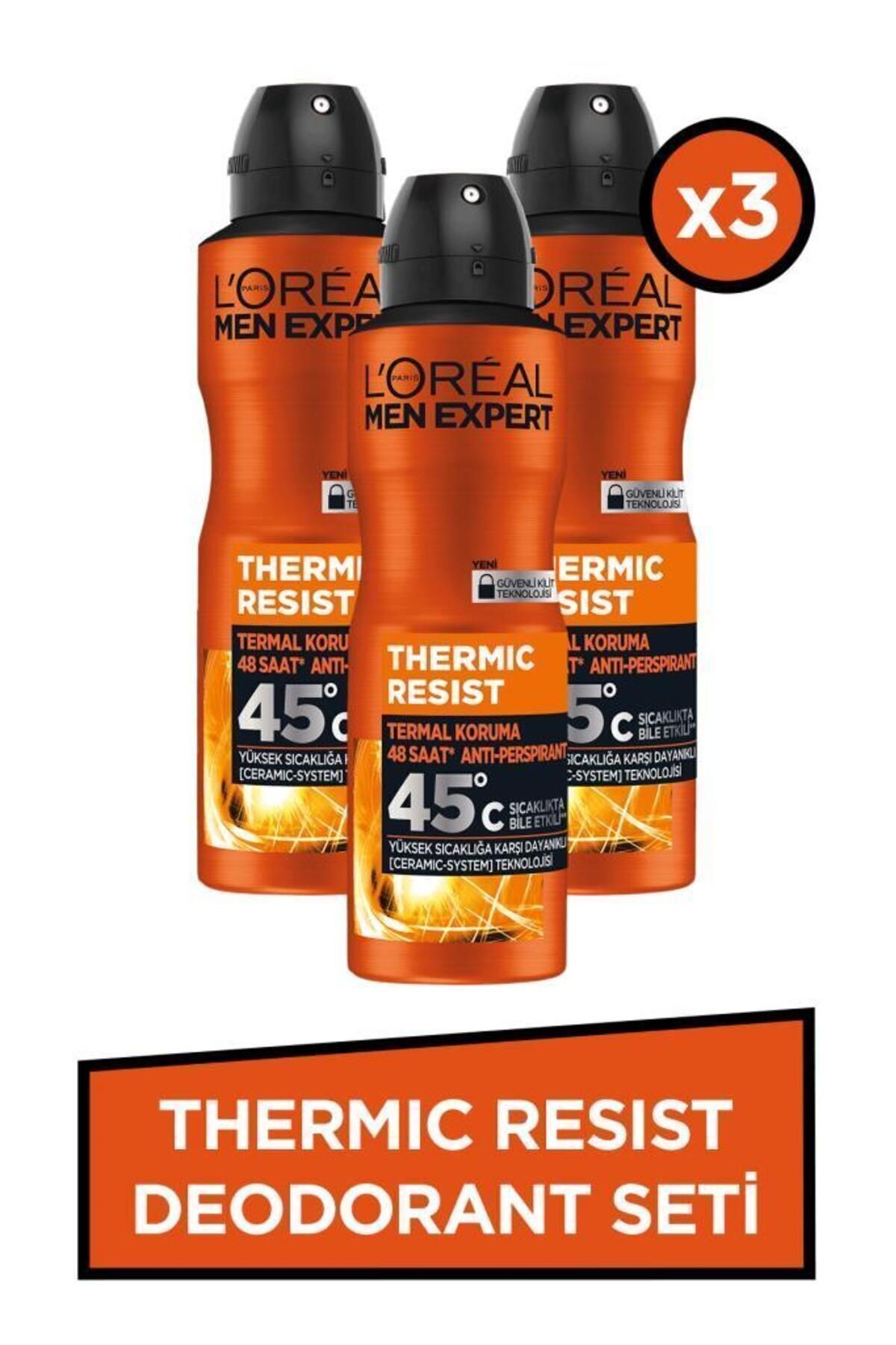 L'Oreal Paris Men Expert Thermic Resist Anti Perspirant Yüksek Sıcaklıkta Etkili Erkek Sprey Deodorant 150ml 3'lü Set