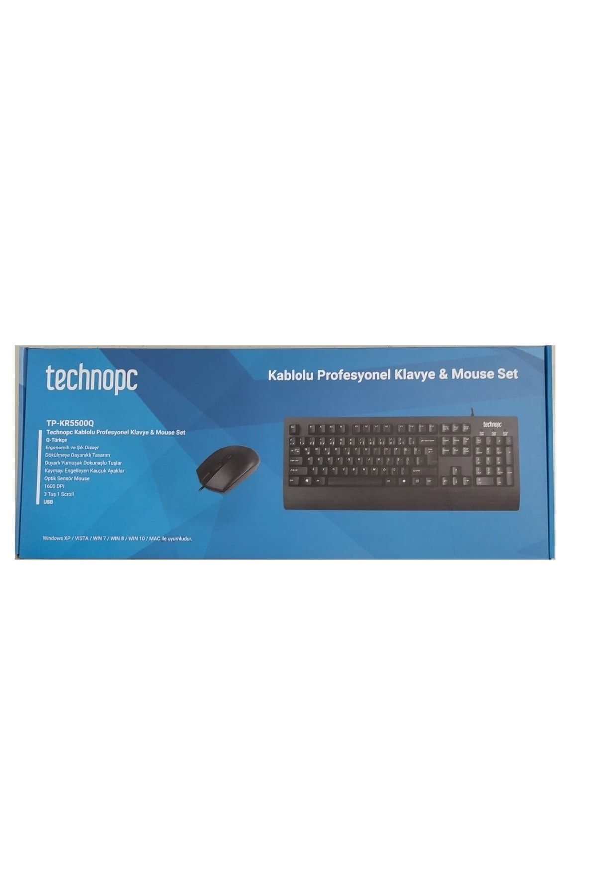 Technopc Kablolu Klavye Mouse Set Türkçe Q Tp-kr5500q