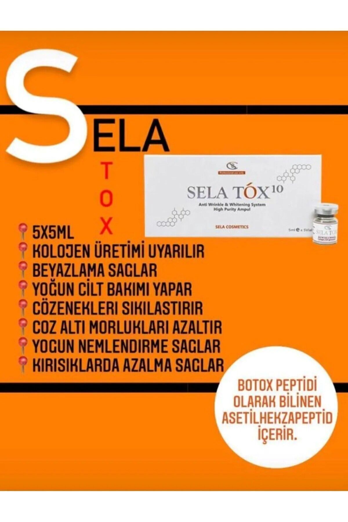 Selatox Gençlik Aşısı 5 ml (ENJEKTÖRLERİ VE ANESTEZİ KREMİ HEDİYELİ)