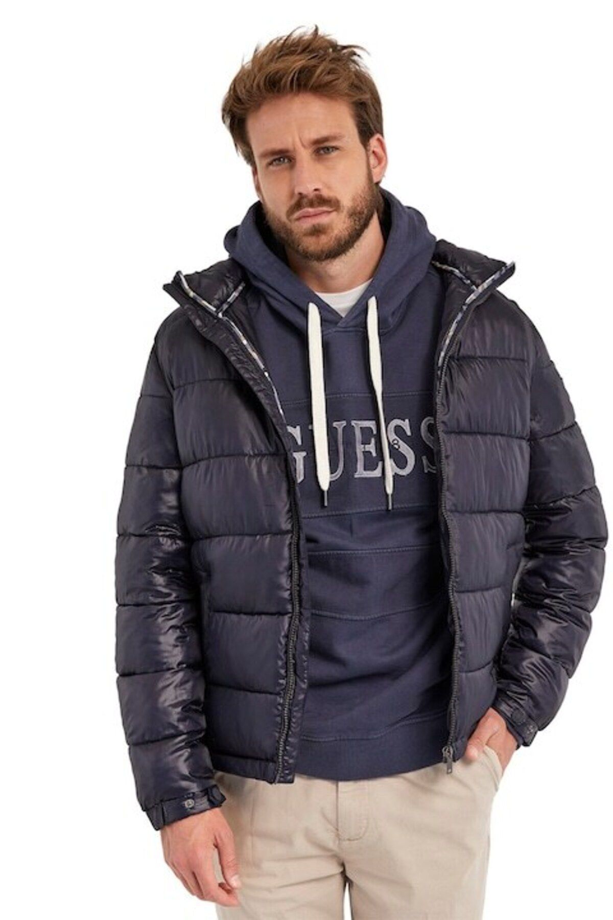 Guess Hooded  Erkek Mont