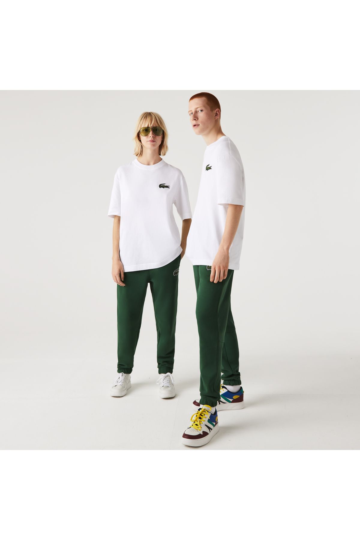 Lacoste Unisex Loose Fit Bisiklet Yaka Beyaz T-shirt