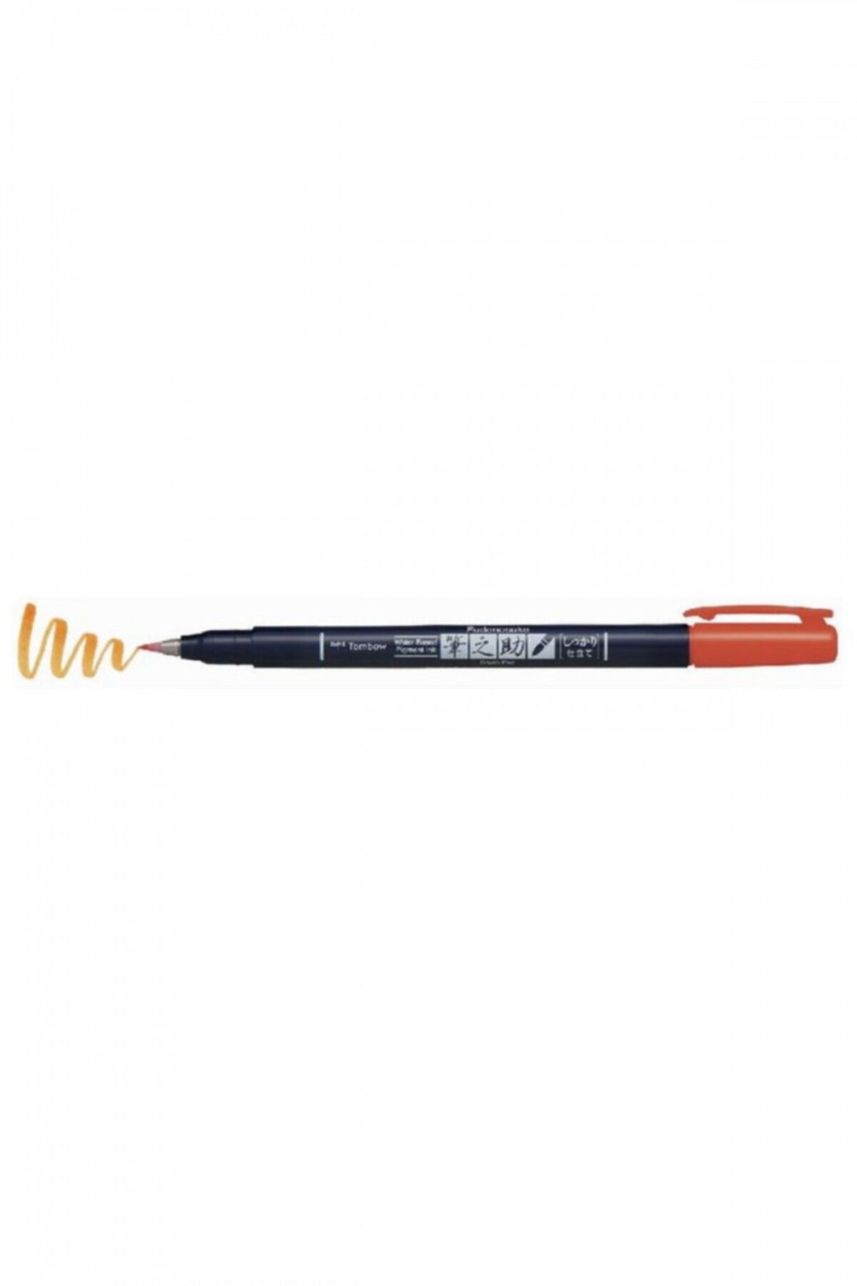 Tombow Fudenosuke Brush Pen Fırça Uçlu Kalem Sert Uç - Turuncu