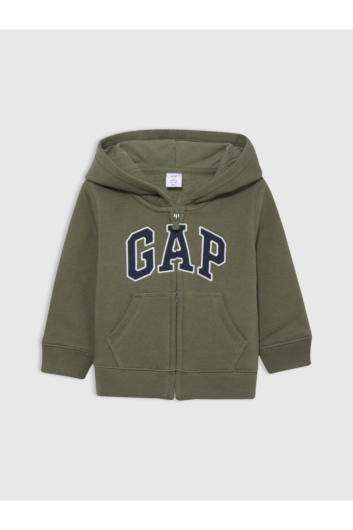 GAP Erkek Bebek Haki Gap Logo Fermuarlı Sweatshirt