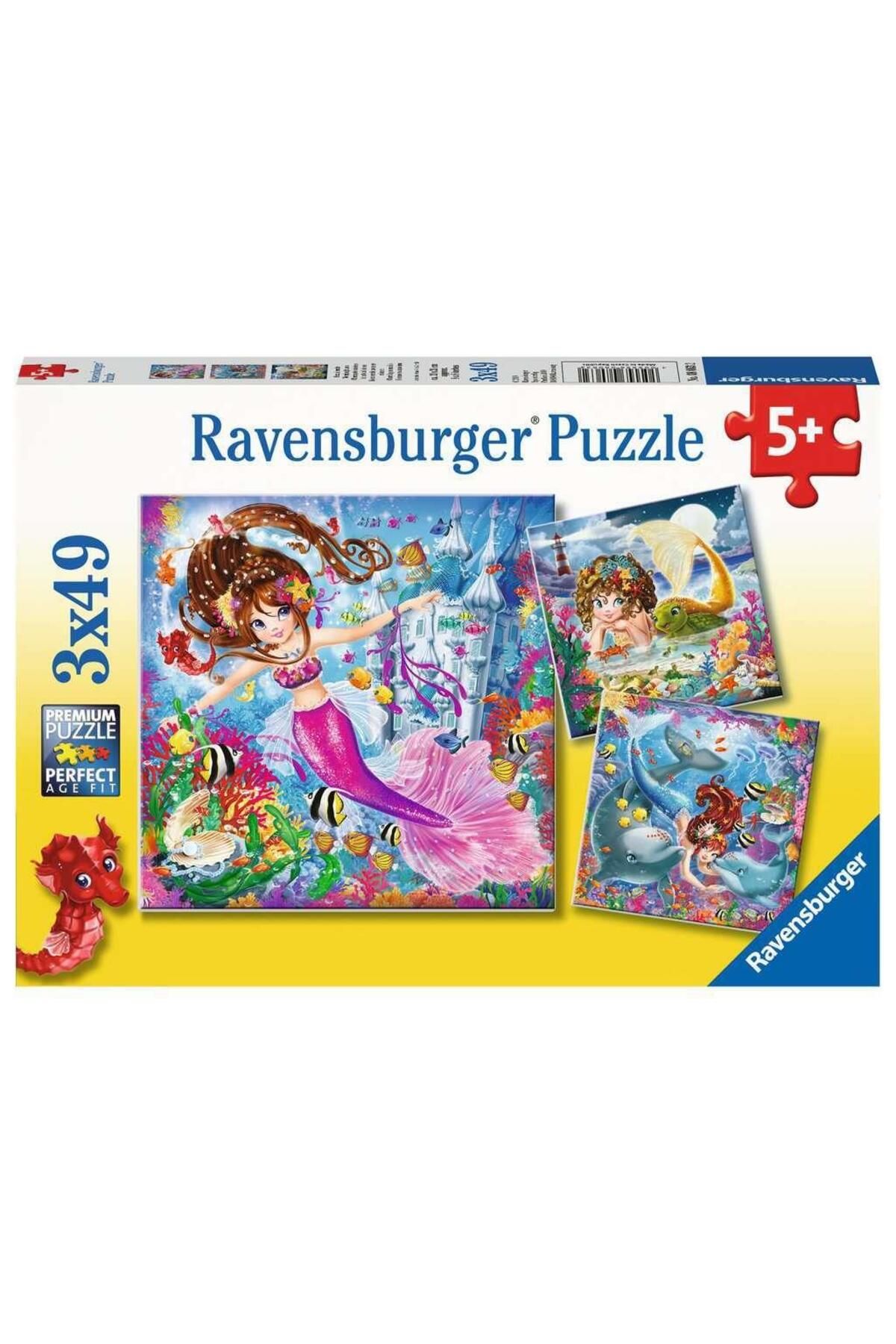 RAVENSBURGER 3x49 Parça Puzzle Walt Disney Mermaid 080632