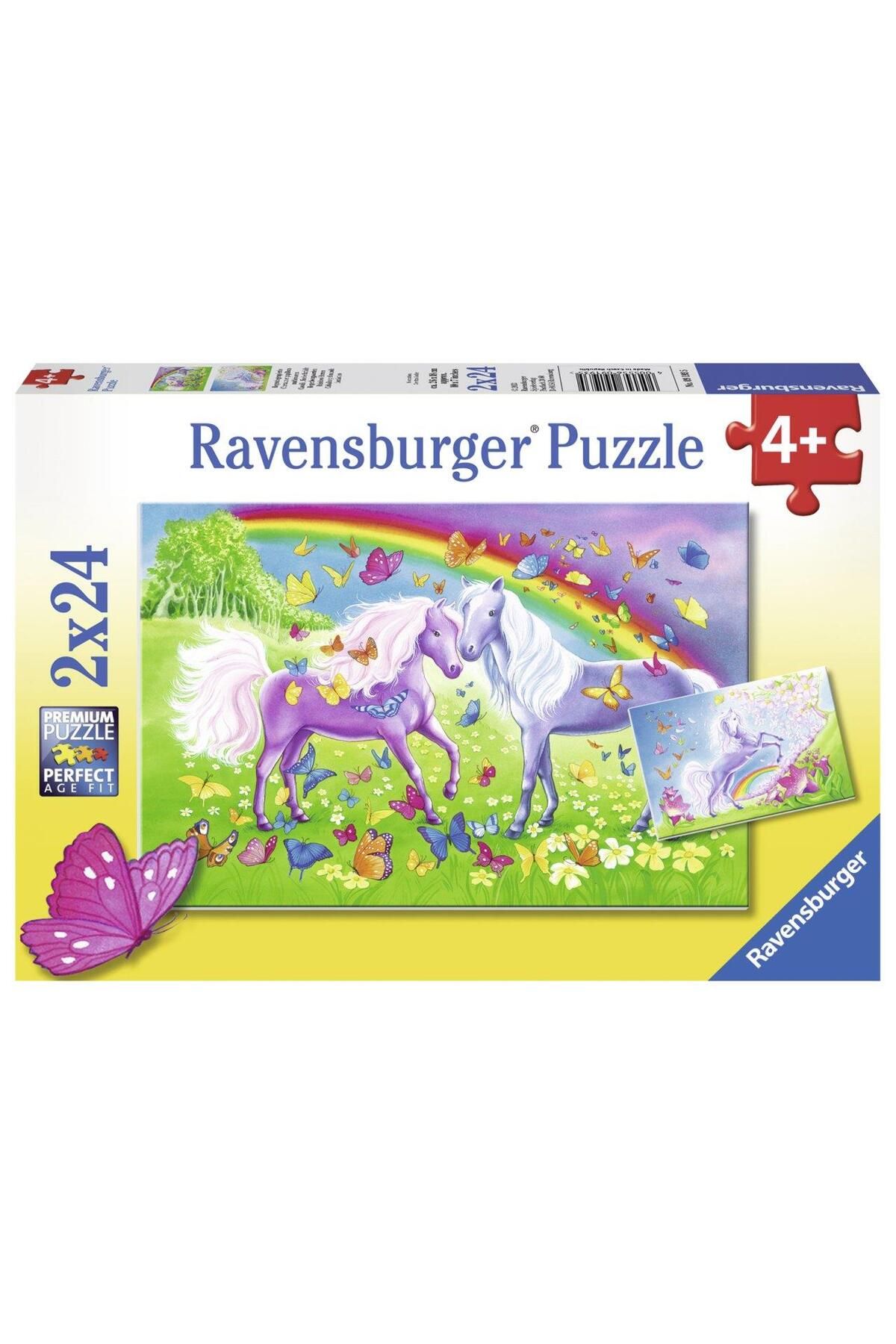 RAVENSBURGER 2x24 Parça Puzzle Gökkuşağı Atları 091935