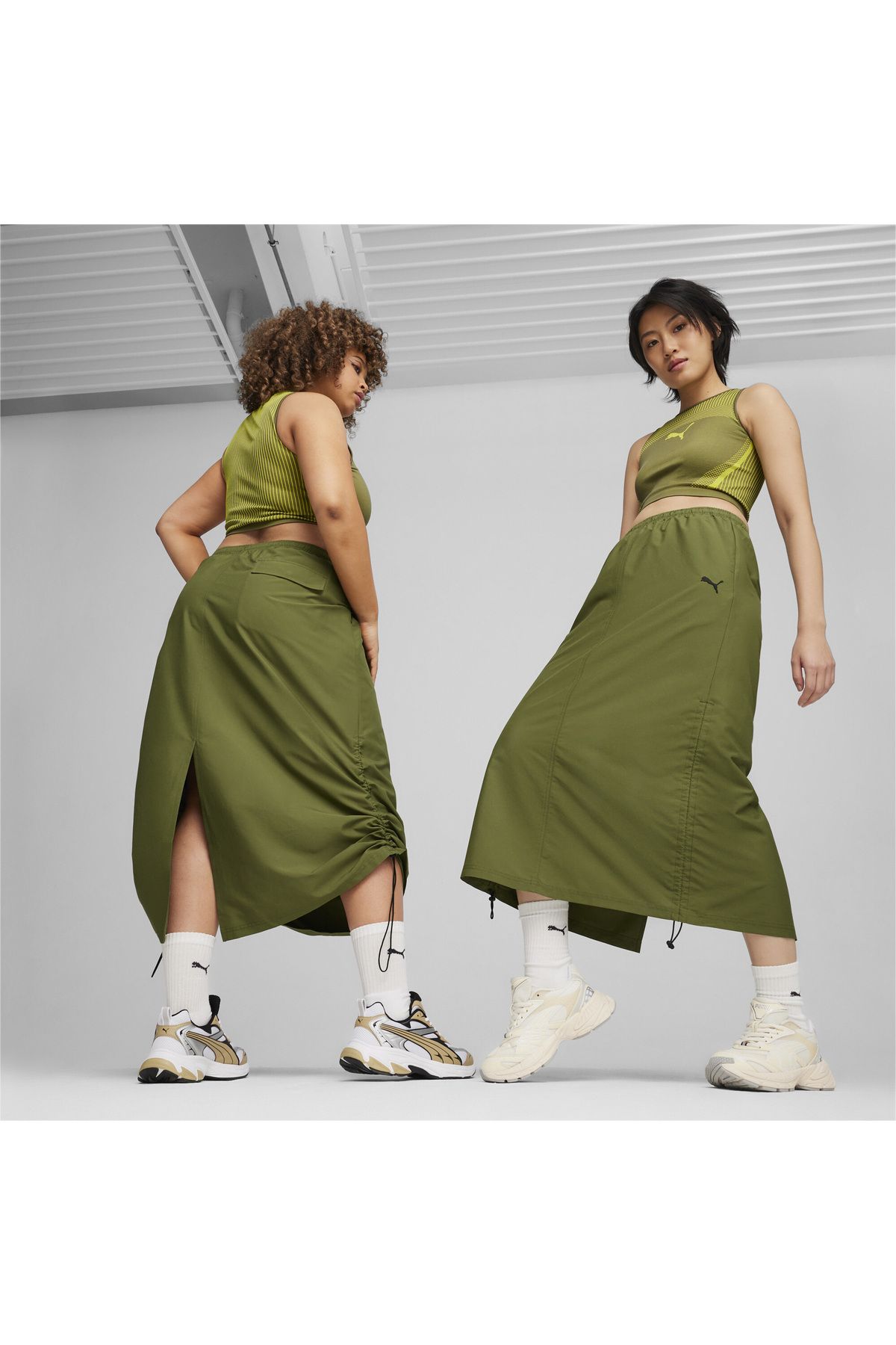 Puma Dare To Midi Woven Skirt Kadın Yeşil Etek