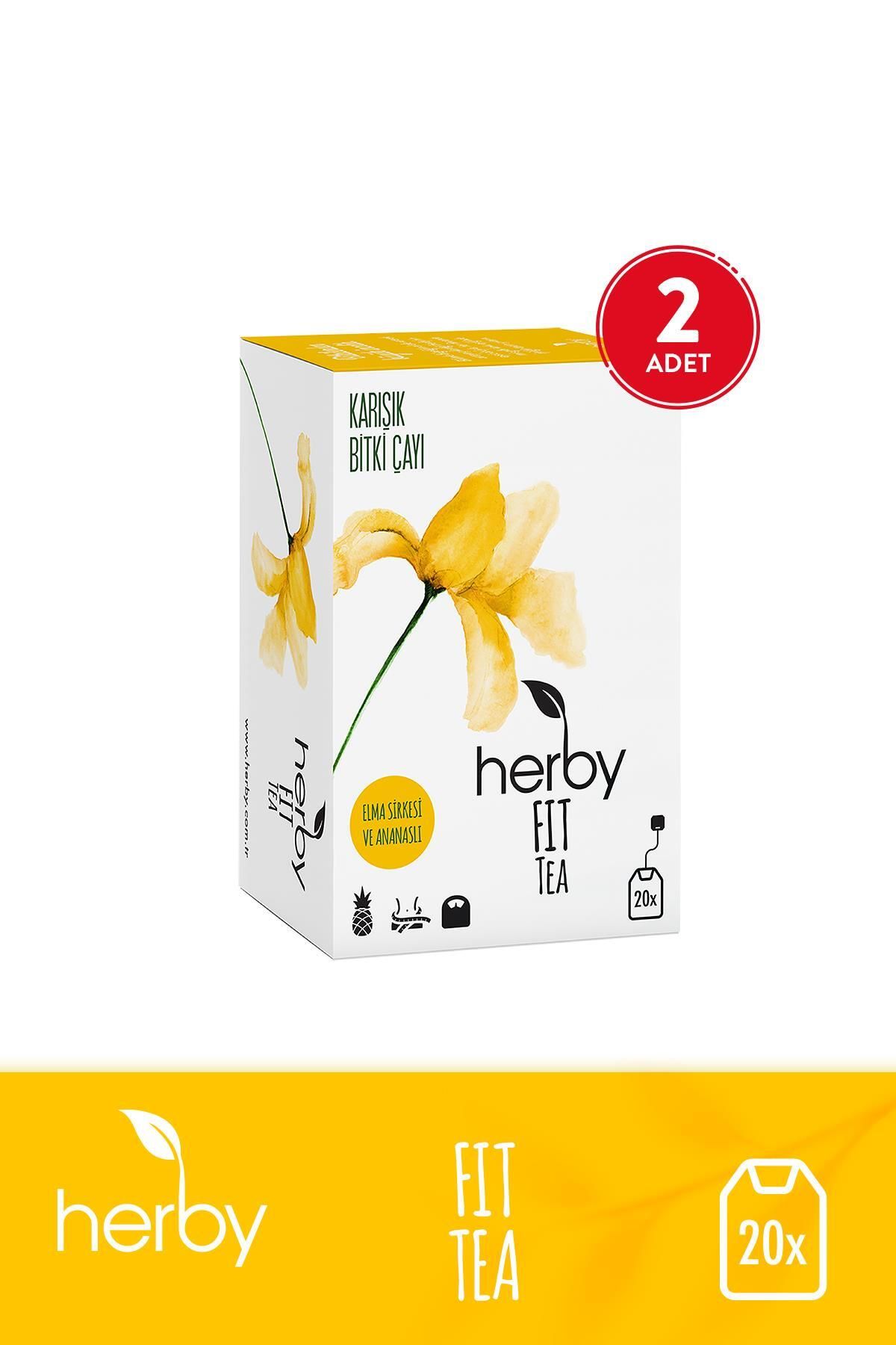 Herby Fit Tea Elma Sirkeli Ananaslı Diyete Destek Form Bitki Çayı 2'li Paket