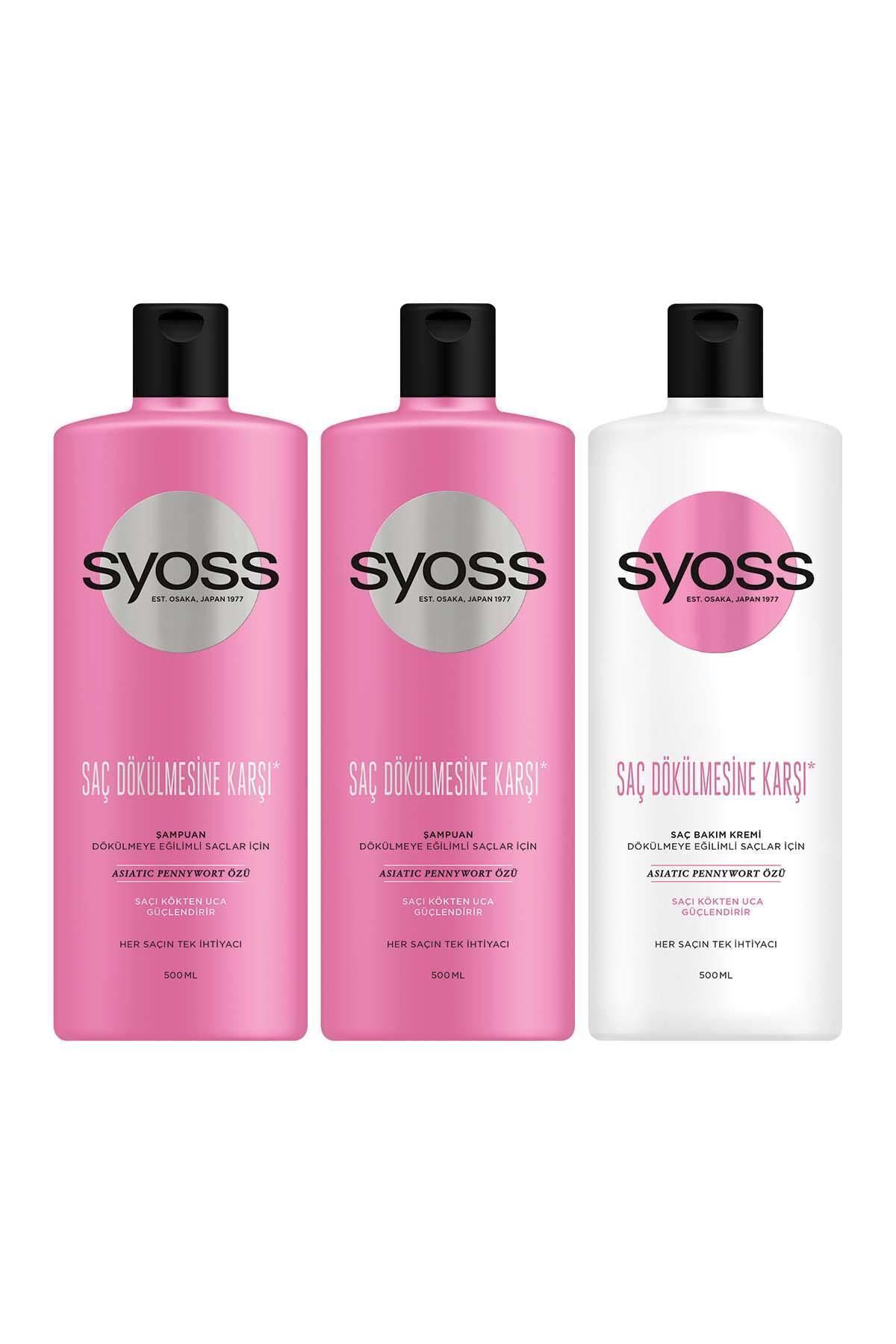 Syoss Saç Dökülmesine Karşı Şampuan 500ml X 2 Adet Saç Kremi 500 ml