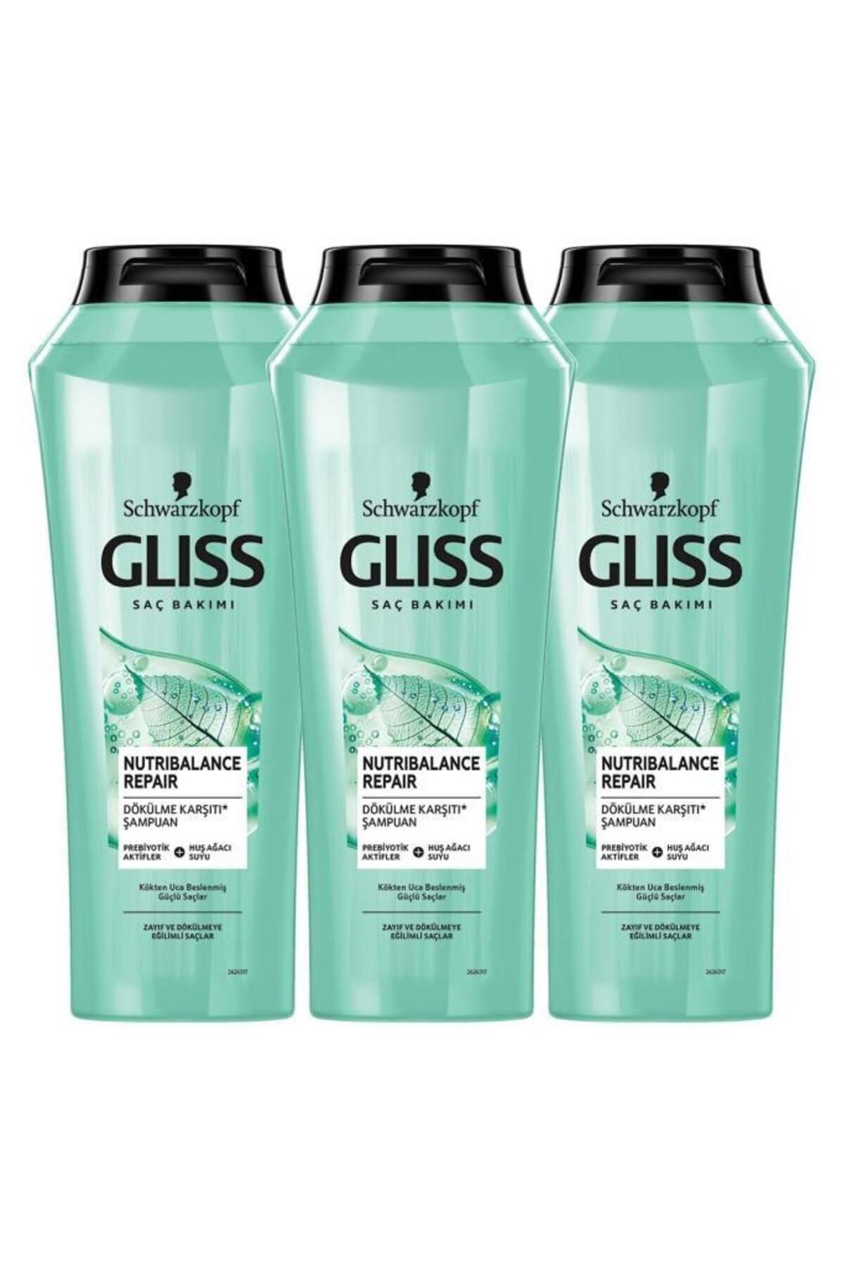 Gliss Nutribalance Repair Saç Dökülmesine Karşı Şampuan 500 ml X 3 Adet