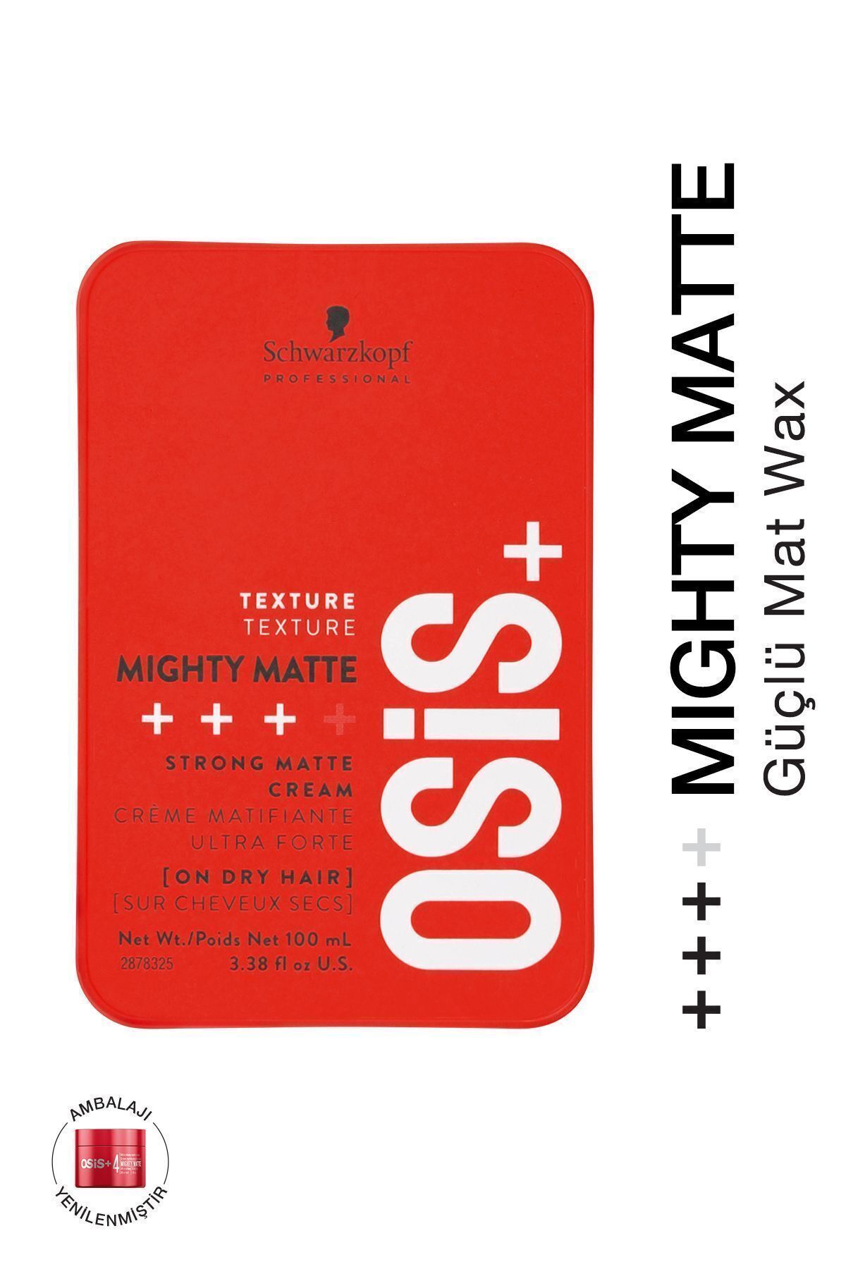 Osis Mighty Matte Güçlü Tutucu Mat Wax 100ml | Orta Tutuş Güçlü Doku Mat Bitişli Wax Krem