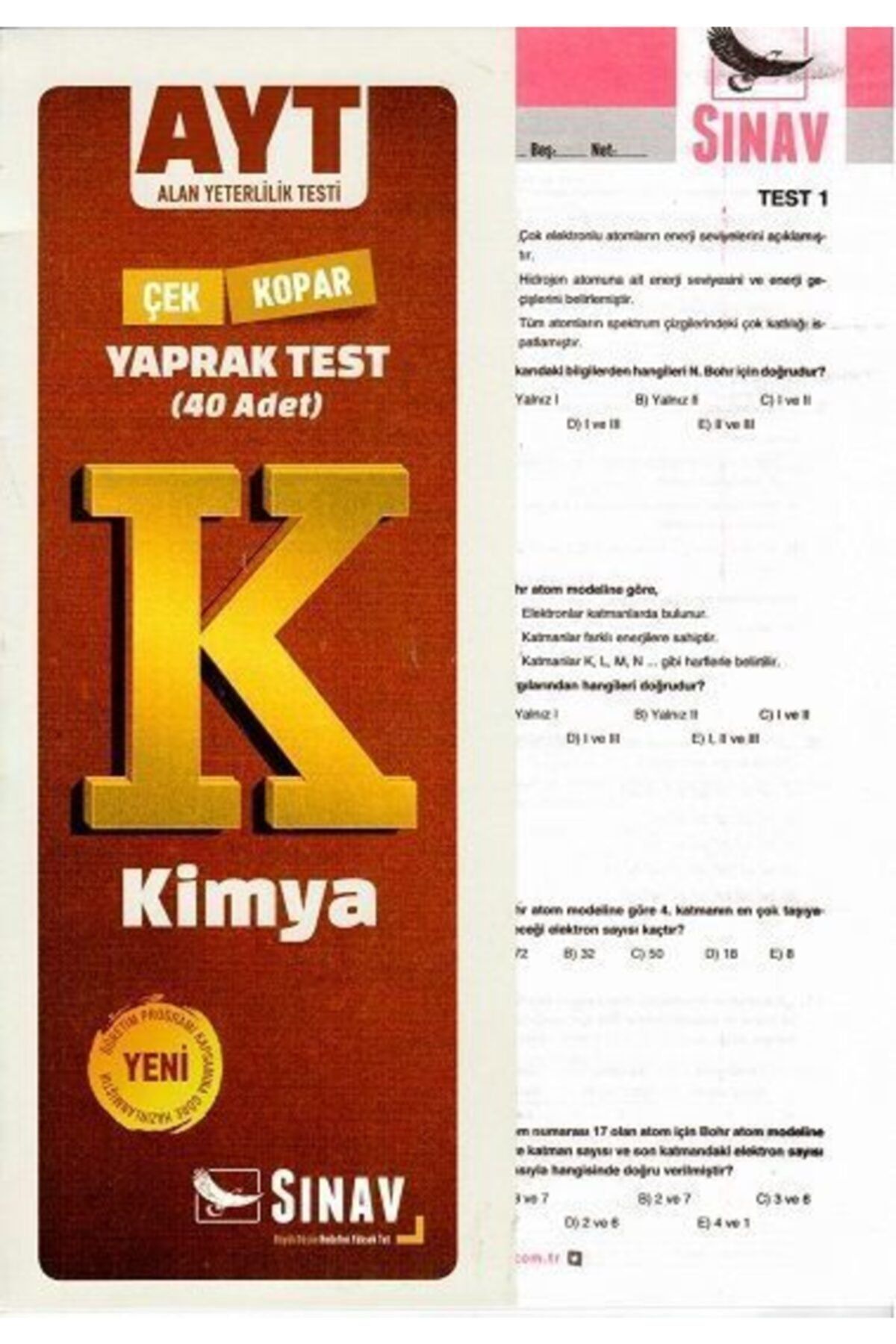 Sınav Yayınları Ayt Kimya Yaprak Test