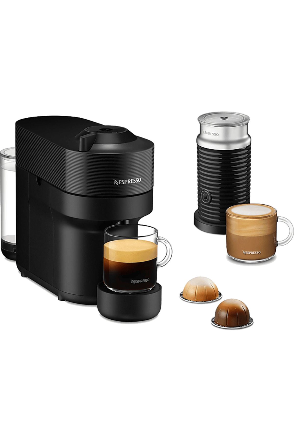 Nespresso Vertuo Pop Kapsüllü Kahve Makinesi ve Süt Köpürtücü Aksesuar Siyah