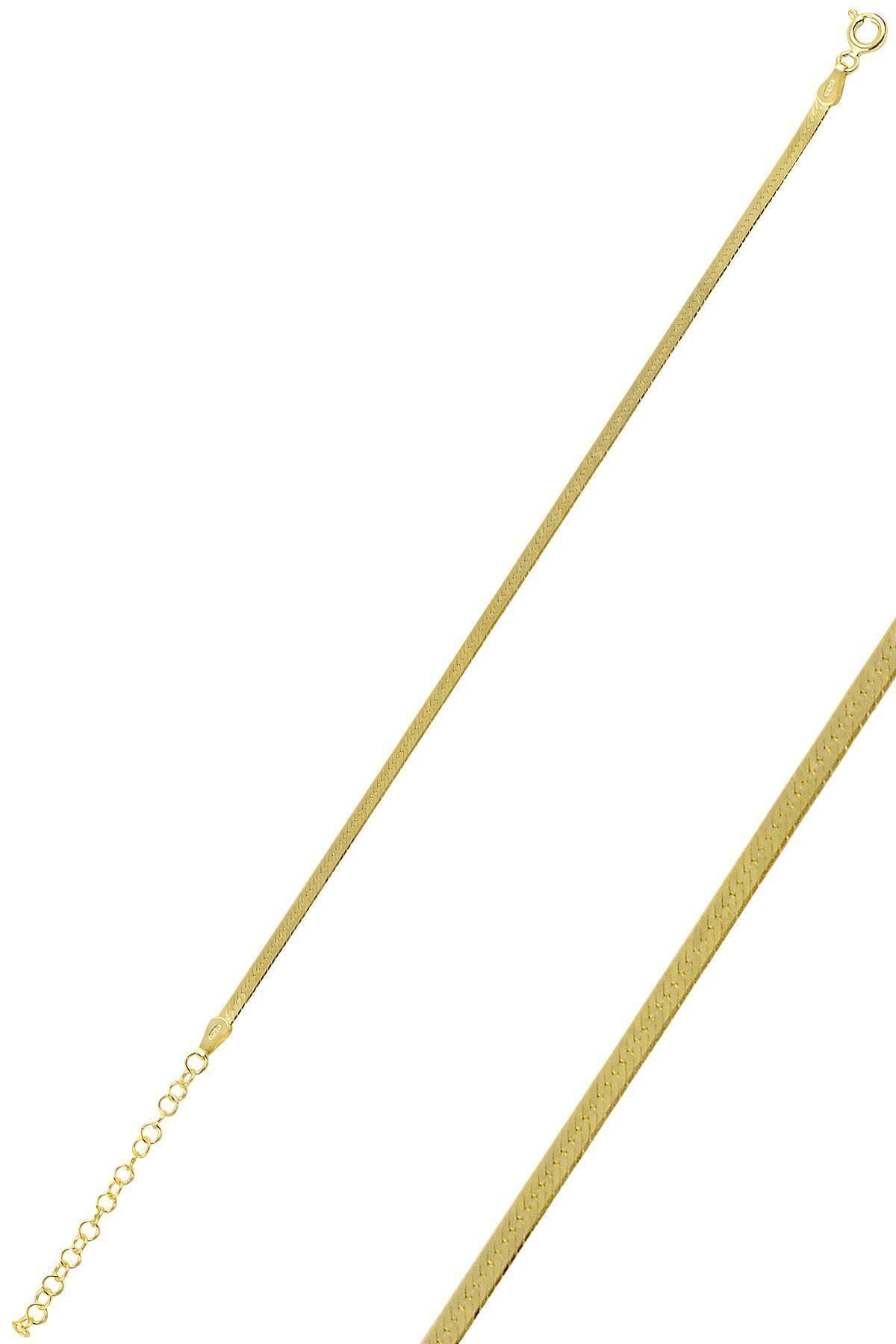 Söğütlü Silver Gümüş 2,5 Mm Kalınlığında Altın Rengi Italyan Yassı Modeli Bileklik Sgtl10097gold