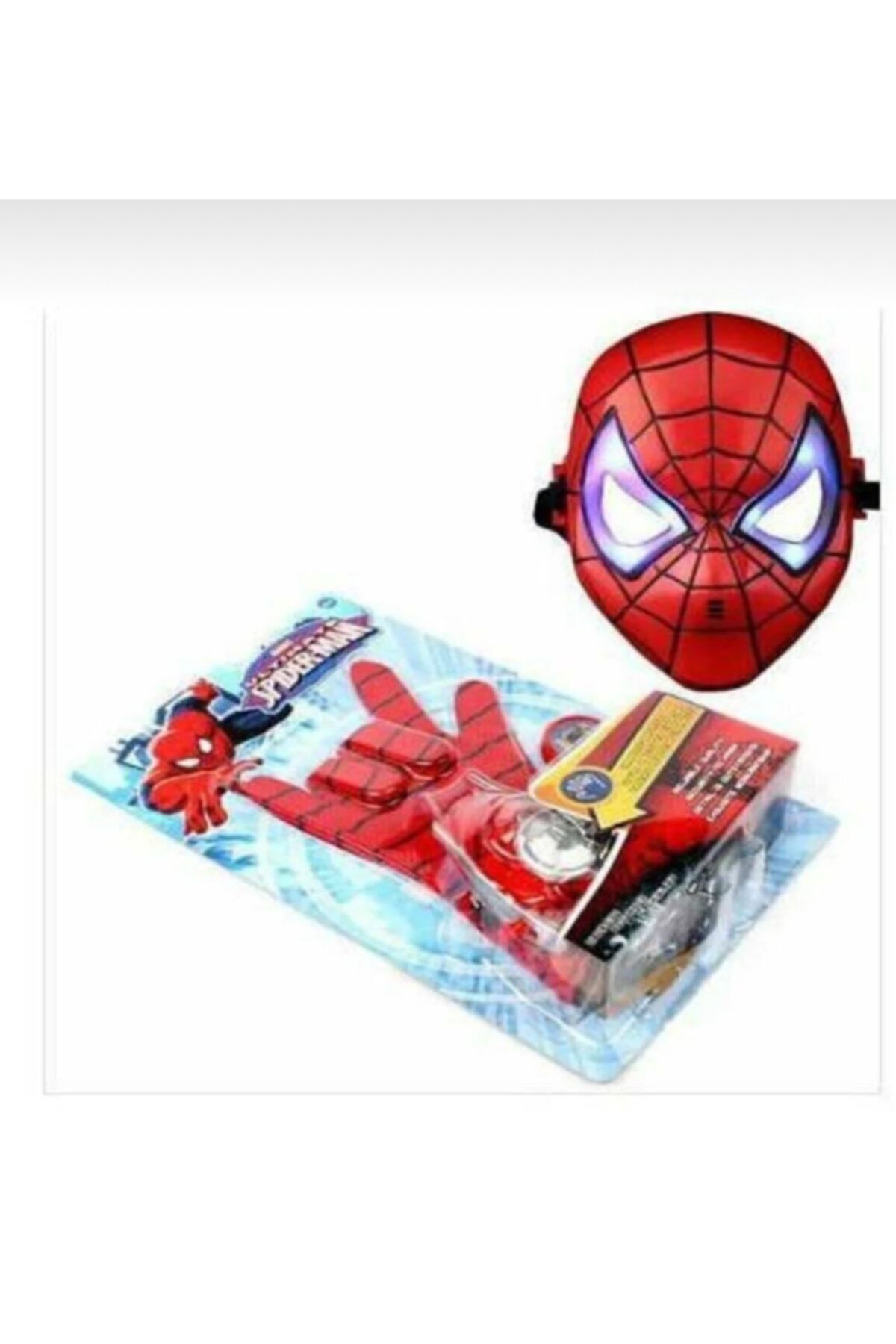 AVENGERS Örümcek Adam Spider Man Işıklı Maske Ve Taso Atan Eldiven