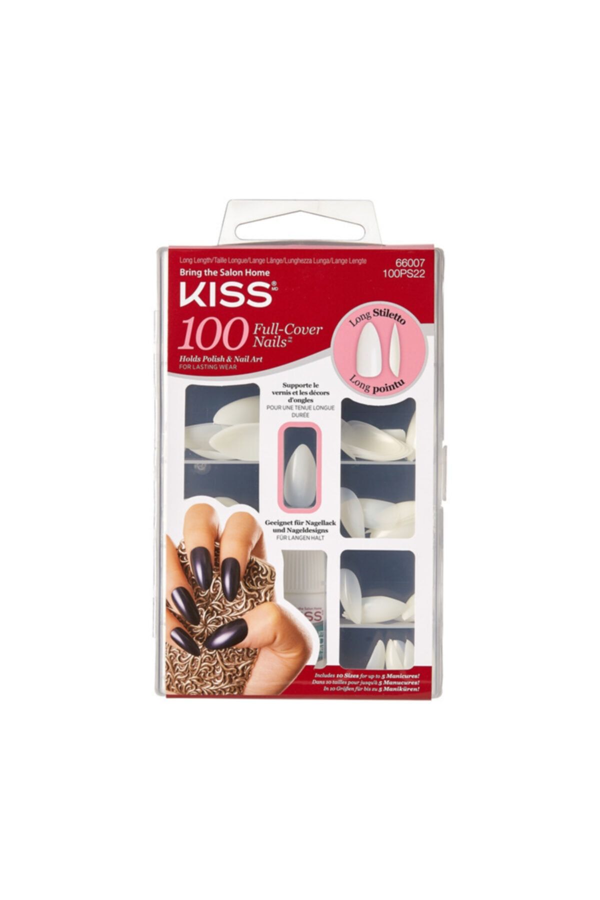 Kiss 100ps22c Renksiz Takma Tırnak Seti Yapıştırıcılı 100lü Paket - 100ps22c