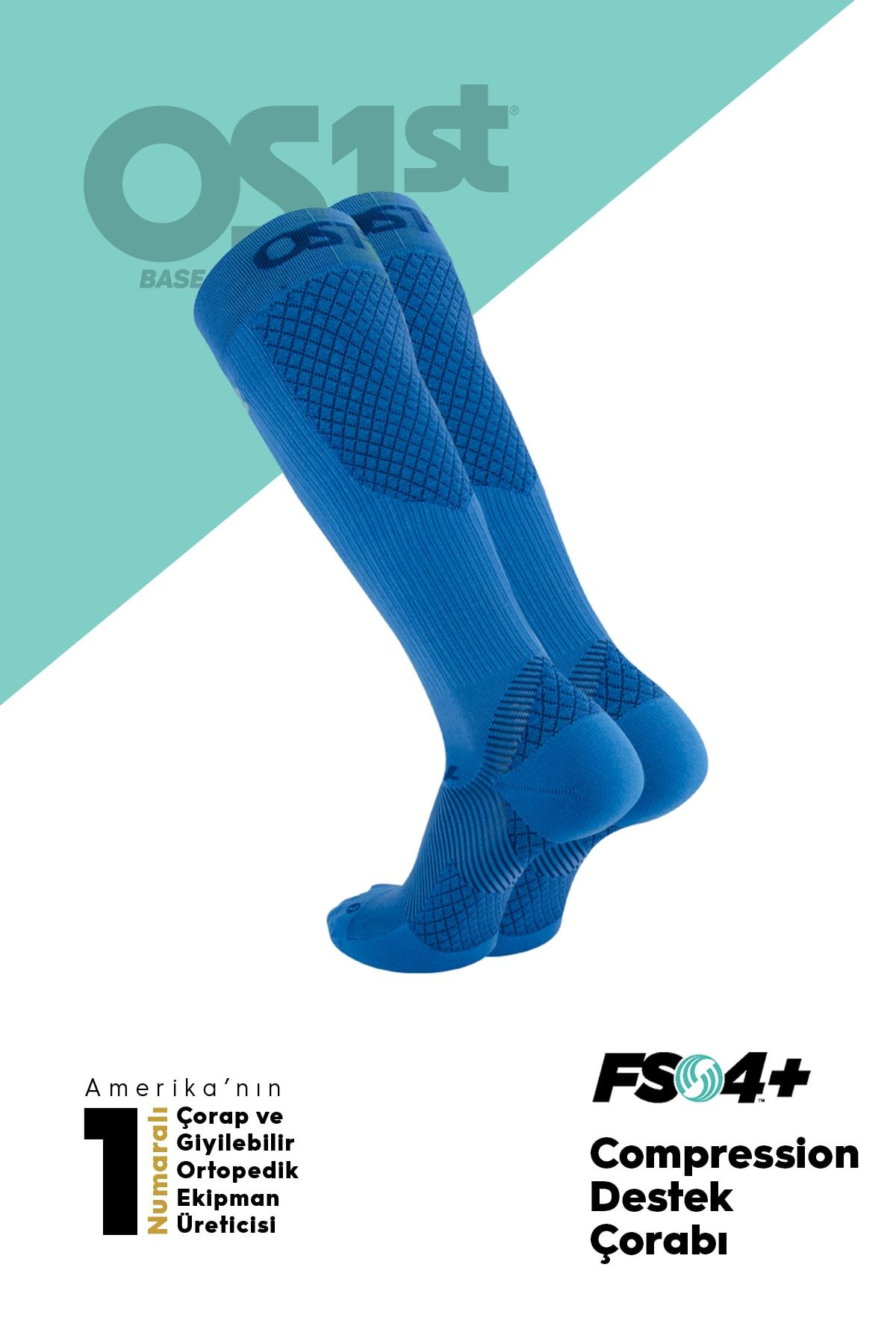 OS1st . Fs4 Compression Çorap, %100 Kompresyon Koşu Ve Recovery Çorabı