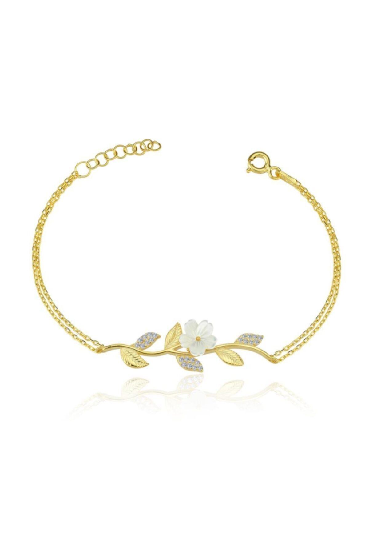 Mia Vento Manolya Çiçeği Demeti Gold Renk Gümüş Bileklik