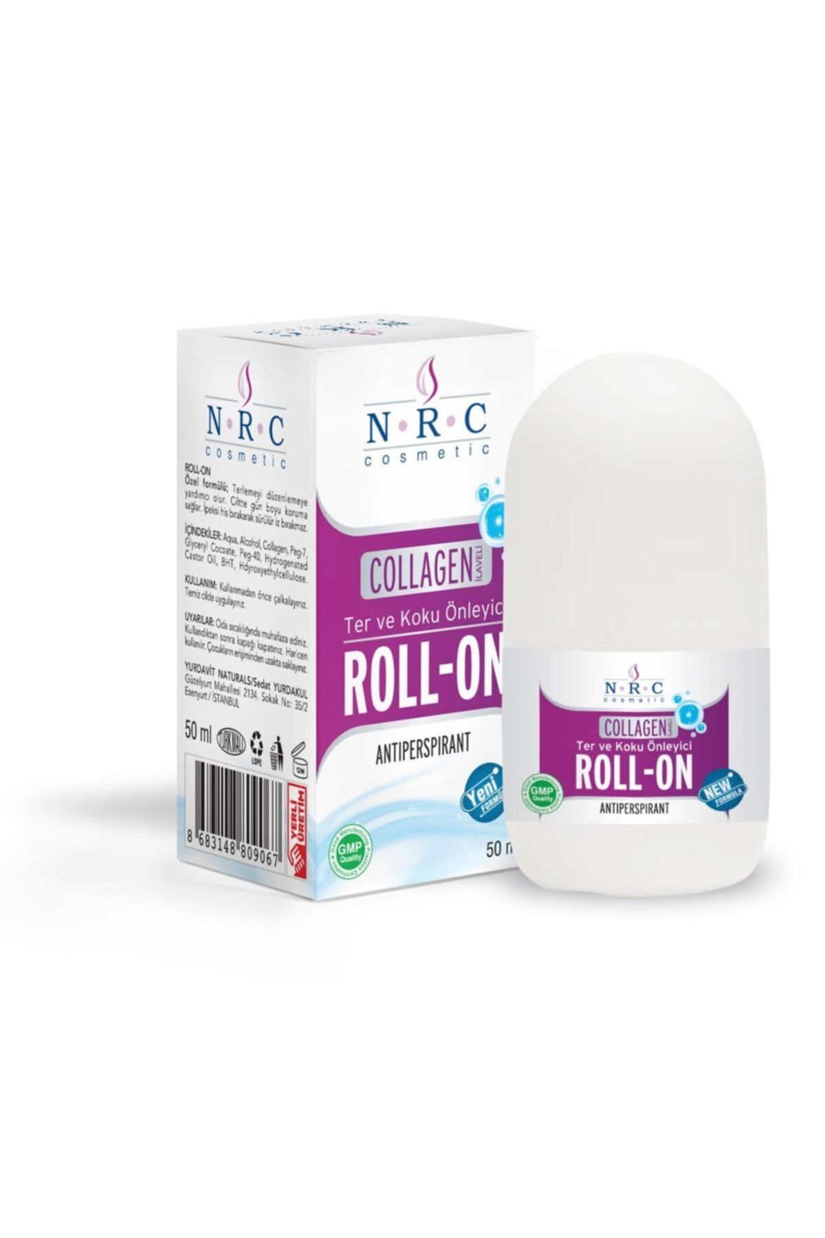 NRC Kolajen Ilaveli Unisex Antıperspırant Koltuk Altı Ter Ve Koku Önleyici 50 Ml Roll-on