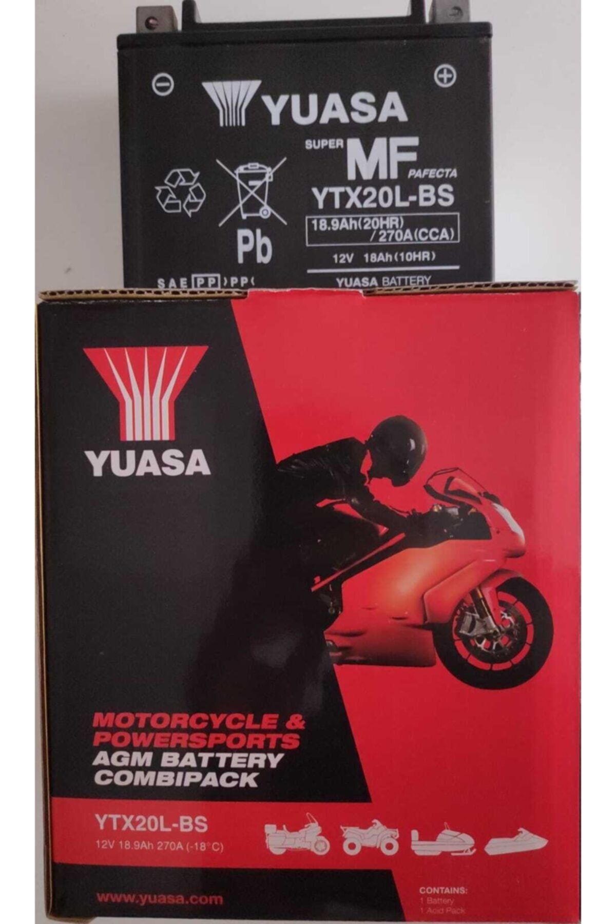 Yuasa Motostart Ytx20l 12 V 18.9 Amper Motosiklet Aküsü Dijital Market