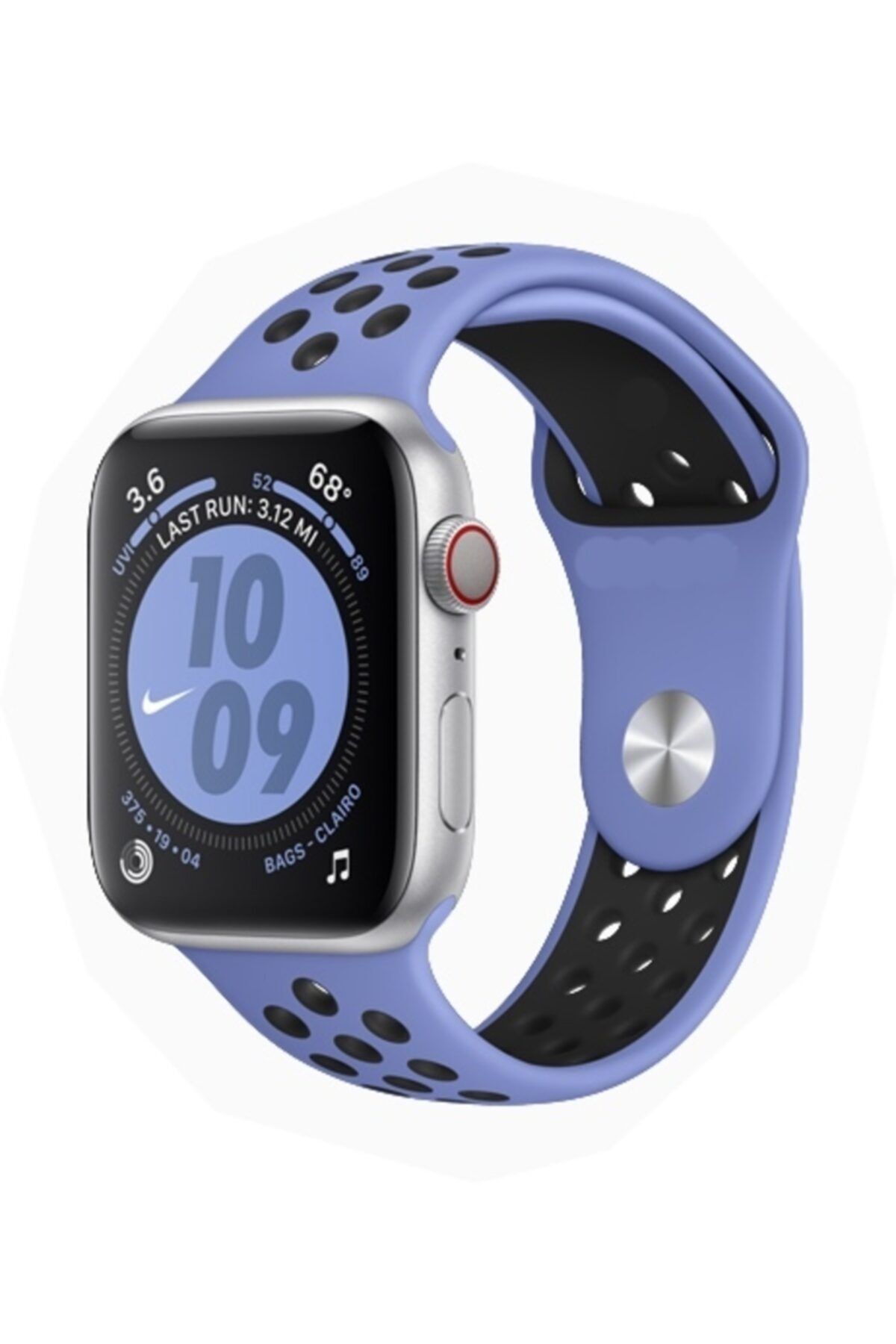 Teknoloji Gelsin Apple Watch 2 3 4 5 6 Se 42 44 Mm Uyumlu Kordon Renkli Delikli Spor Silikon Kordon Kayış Mavi Siyah