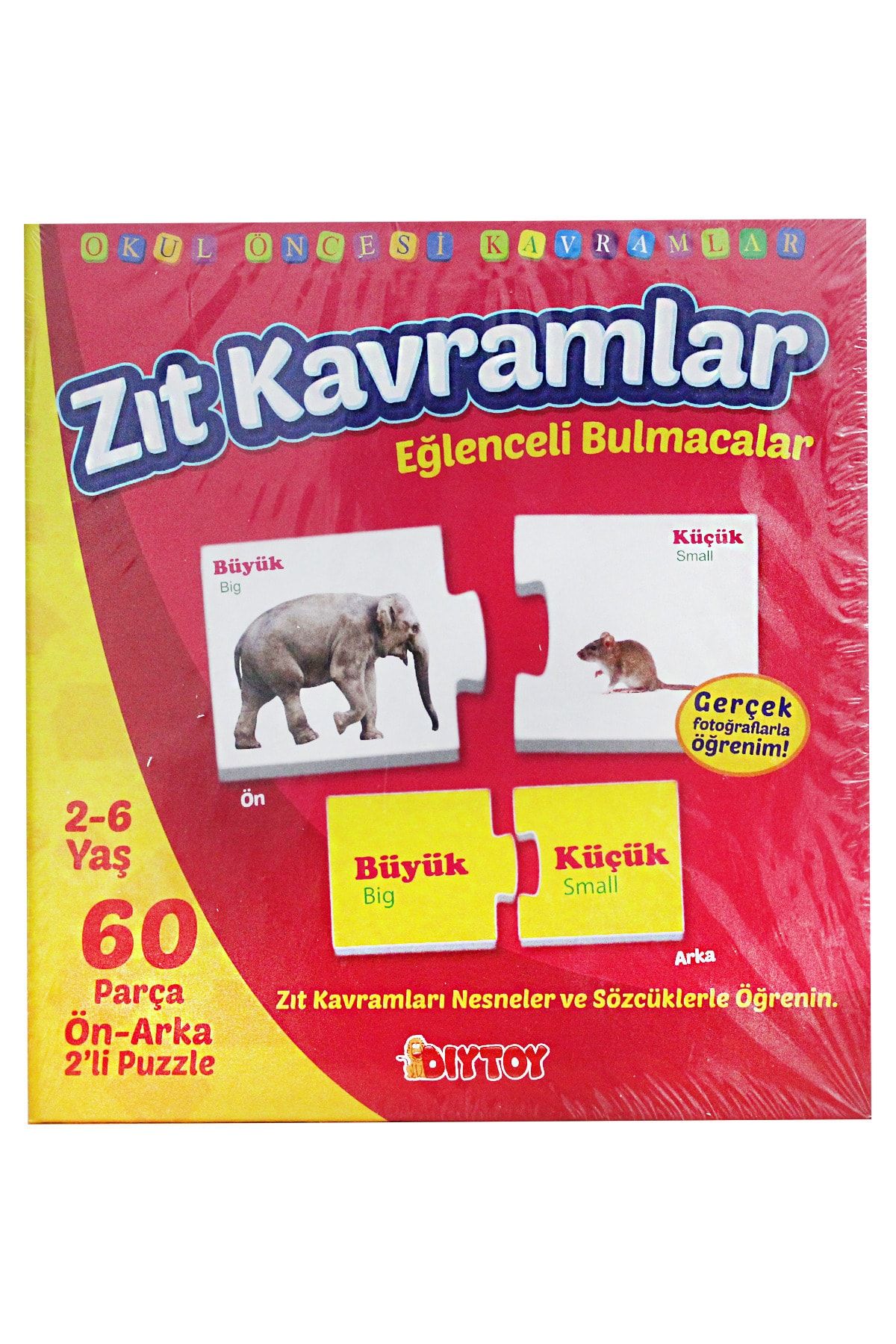 Diytoy Zıt Kavramlar Okul Öncesi Kavramlar Eğlenceli Bulmaca Yap-boz 60 Parça