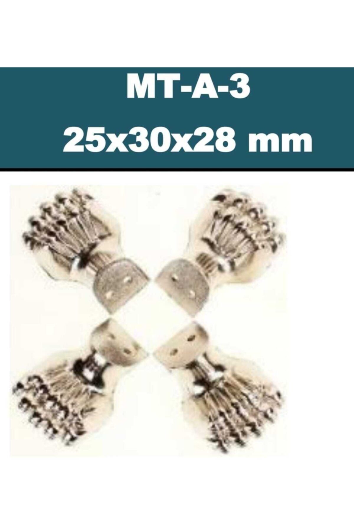 Genel Markalar Aslan Ayağı Model Metal Kutu Ayağı Gümüş (25x30x28 Mm ) Vidalı Mt-a-3