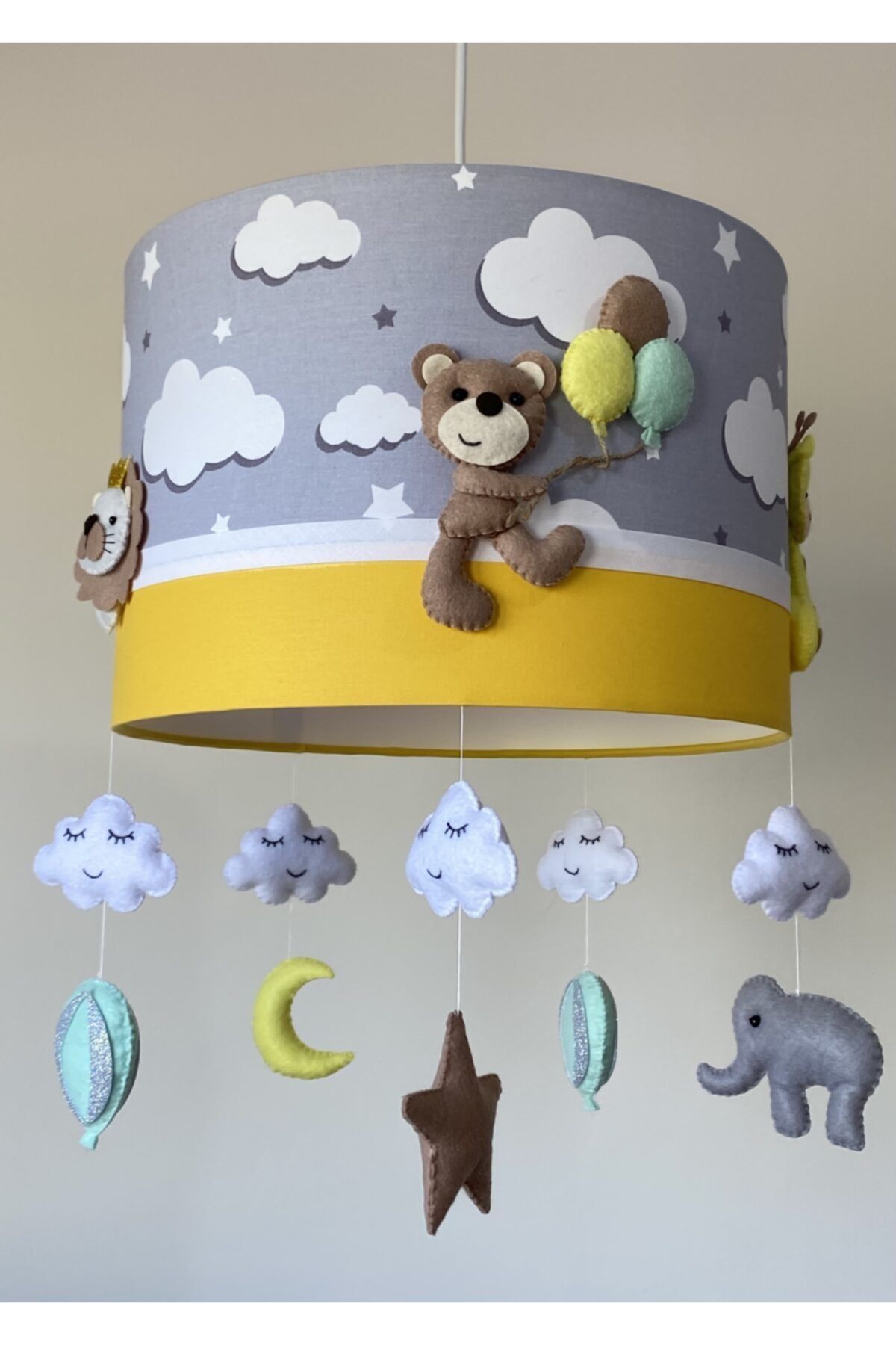 atölye ay ışığı Çeşitli Hayvan Figürlü Sarı Bebek/çocuk Odası Avize