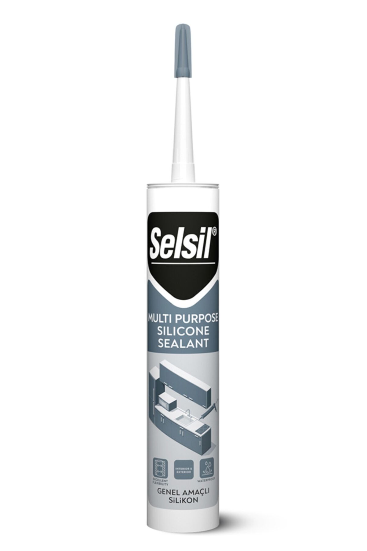 Selsil Genel Amaçlı Silikon Siyah Yapıştırıcı 280 gr