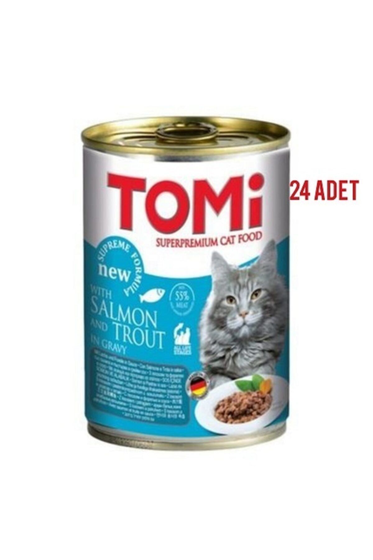 Tomi Alabalık Ve Somonlu Kedi Konservesi 400 gr x 24 Adet