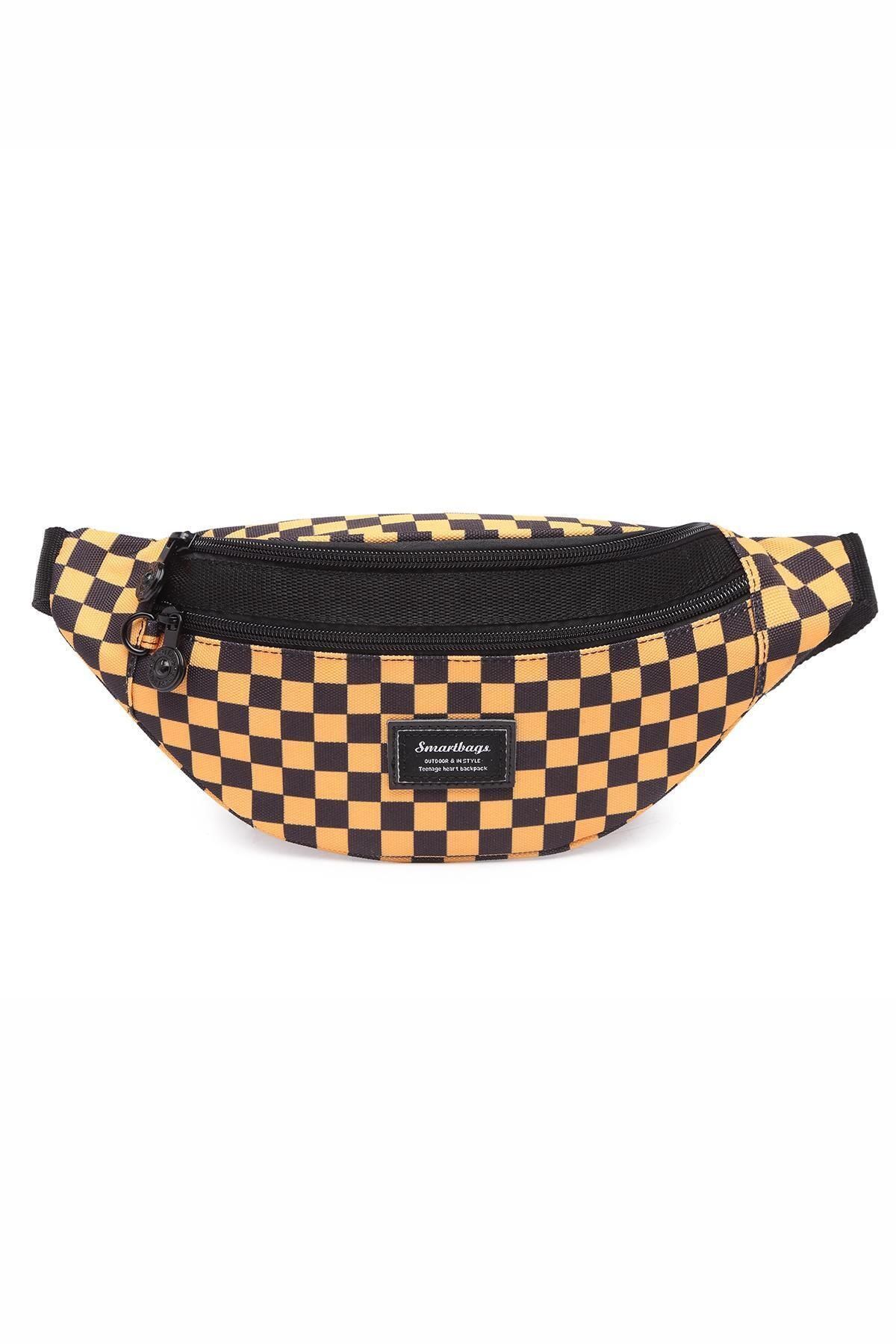 Smart Bags Smbyb3030-5147 Siyah/Sarı Kadın Bel Çantası