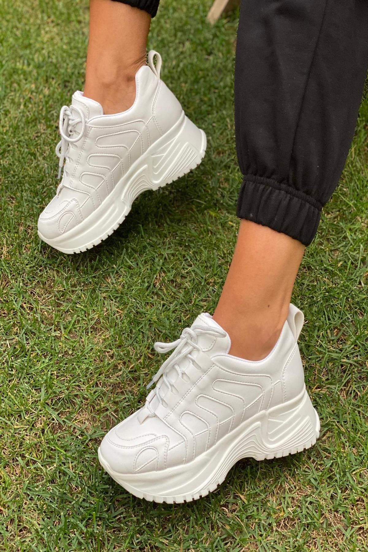 İnan Ayakkabı Kadın Beyaz Sneaker