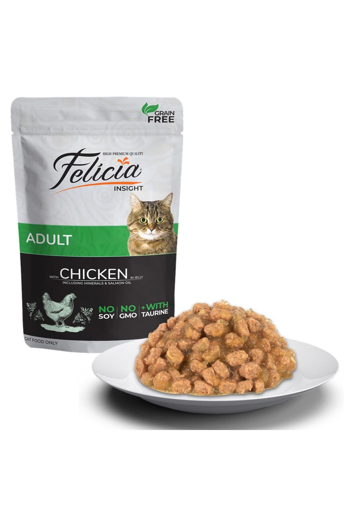 Felicia Pouch Tavuklu Kedi Konservesi Tahılsız 85 Gr (12 Adet)