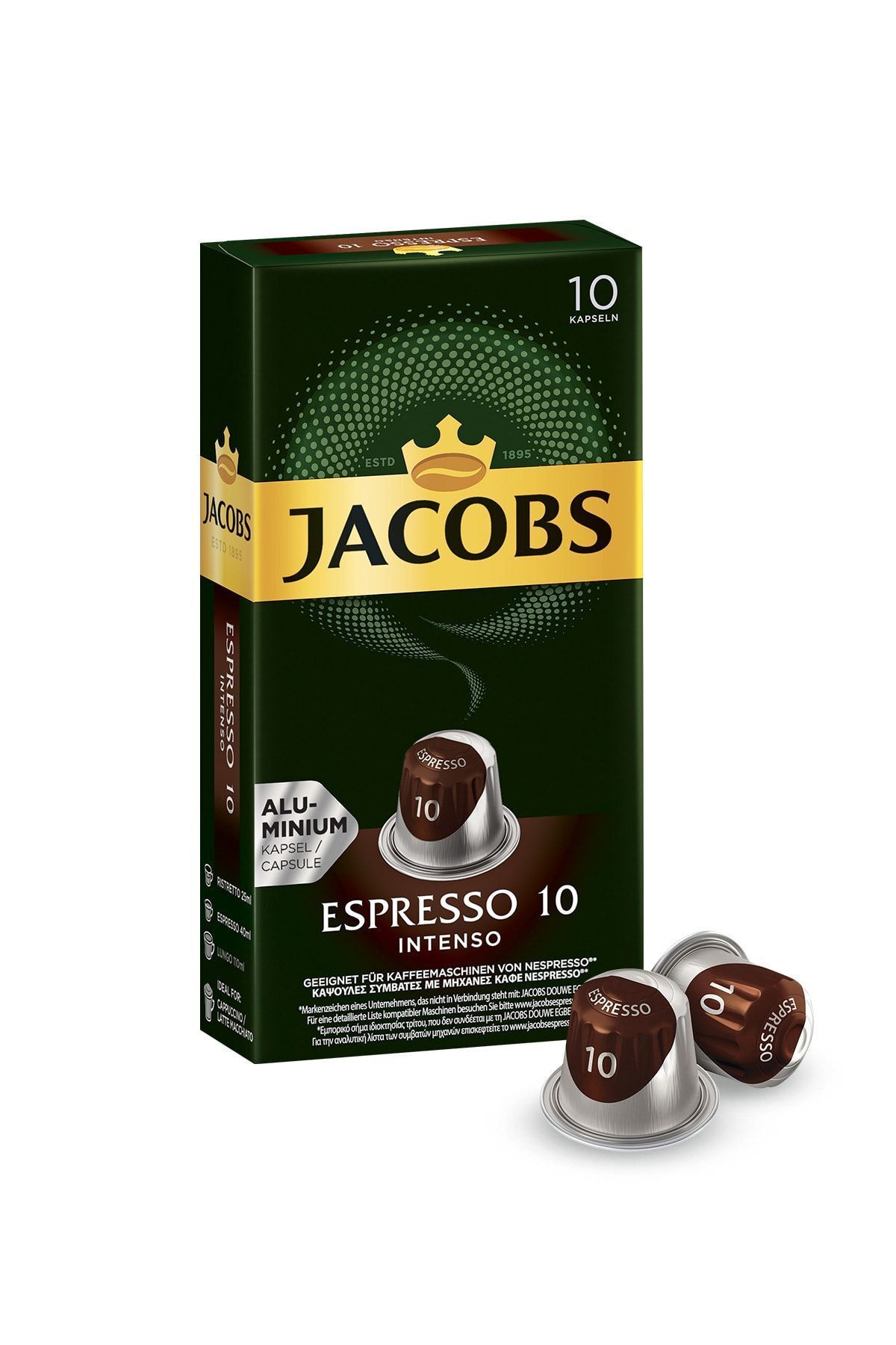 Jacobs Espresso 10 Intenso Nespresso Uyumlu Alüminyum Kapsül Kahve 10 Adet