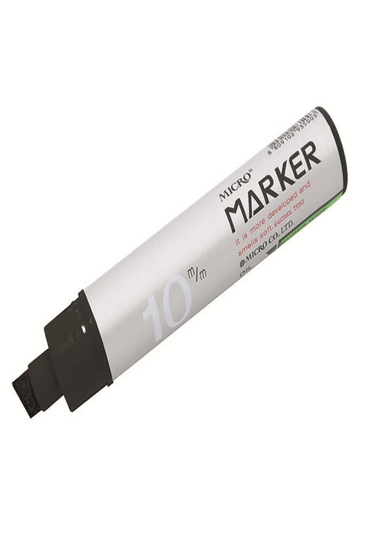 Micro Markör Permanent 10 Mm Kesik Uçlu Siyah (12 Lİ PAKET)