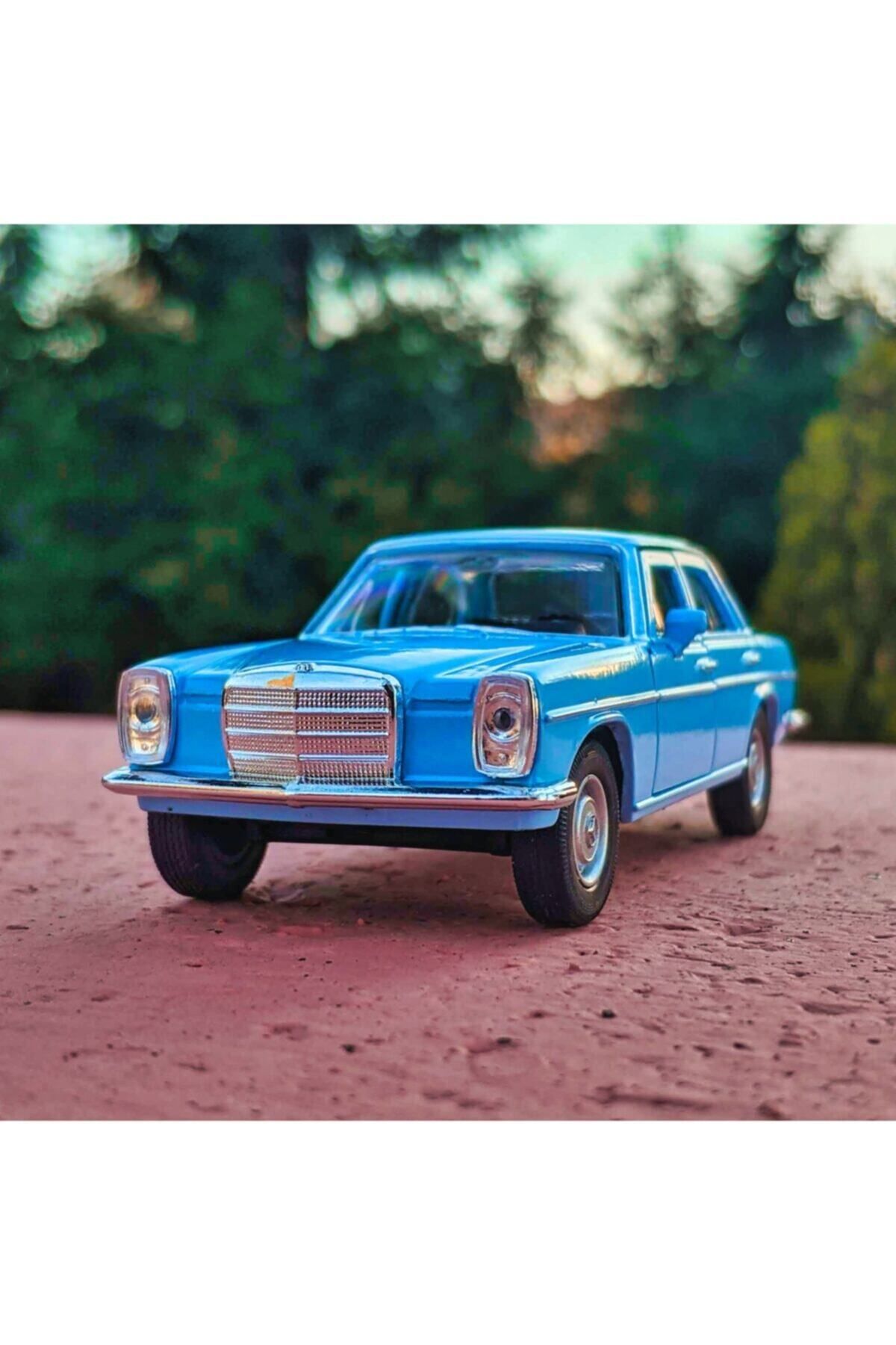 Mercedes Benz W114 Koleksiyon Metal Araba 12cm Eski Araba Nostalji Mavi