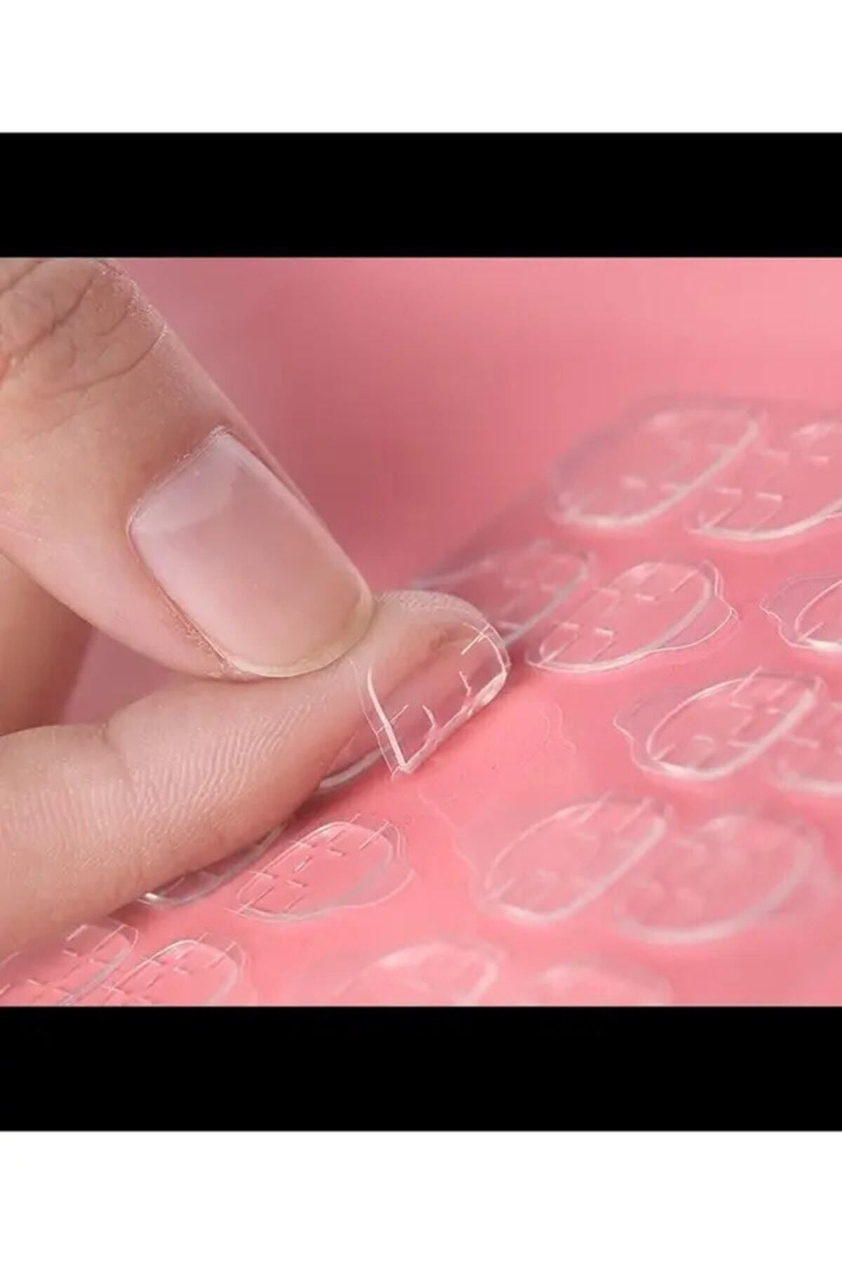 NİGİNA 240 Adet Takma Tırnak Yapıştırıcı Protez Yapıştırıcı Jel Sticker Tak Çıkar Yapıştırma Bandı