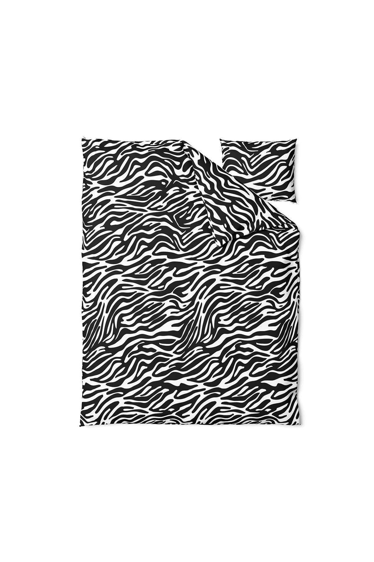 Cote Blanc Zebra %100 Pamuk Tek Kişilik Nevresim Ve Yastık Kılıfı