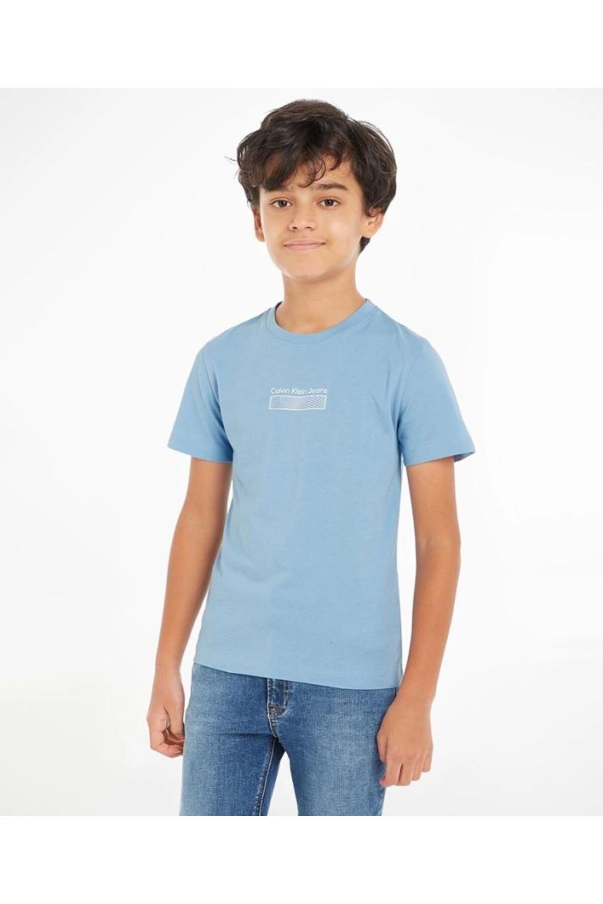 Calvin Klein Çocuk Logo Detaylı Mavi T-shirt