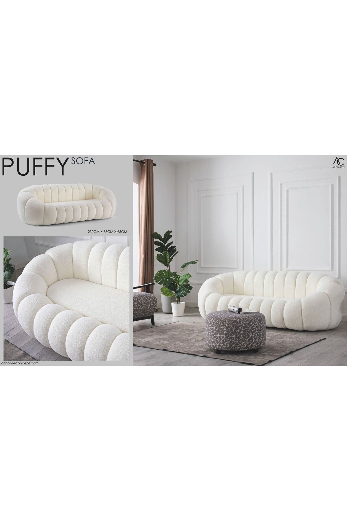 Luxehome Puffy Kanepe