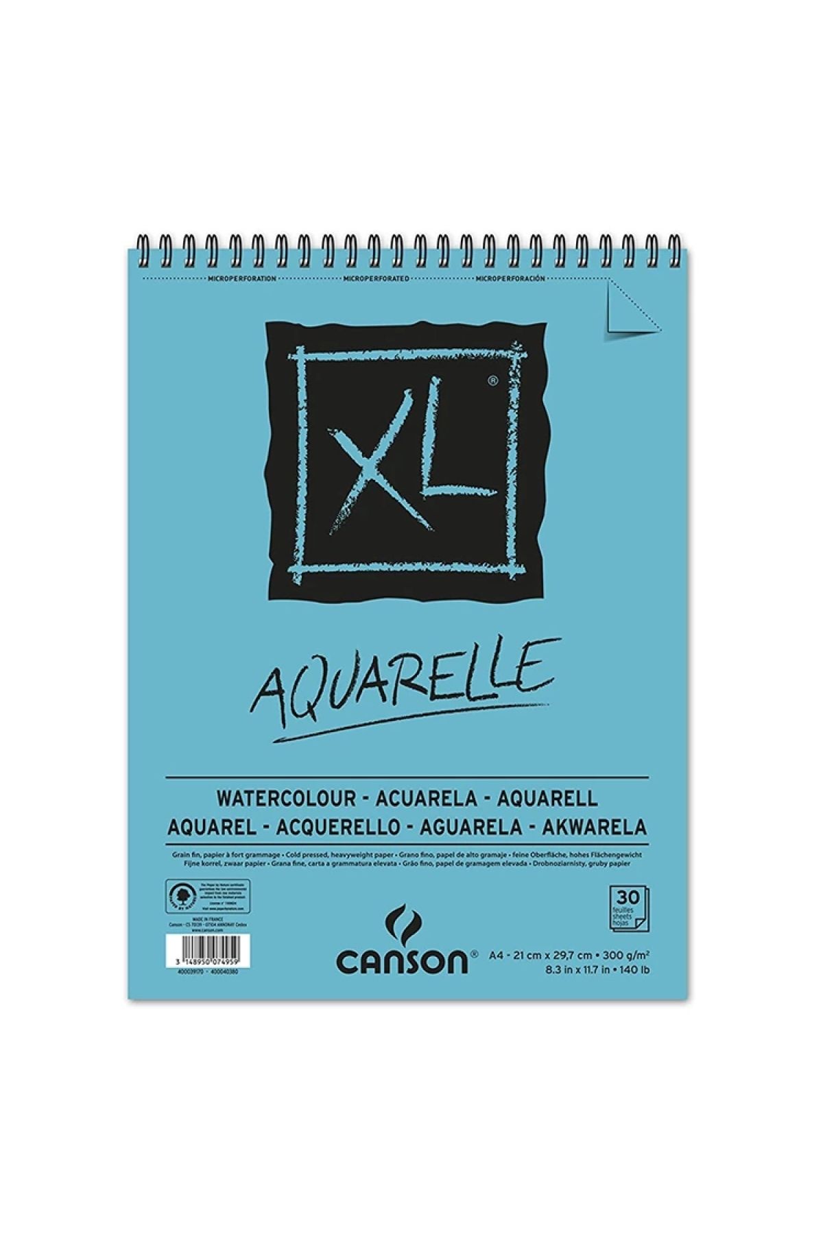 Canson Aquarelle Xl Üstten Spiralli A4 21x29.7 300 Gr Suluboya De