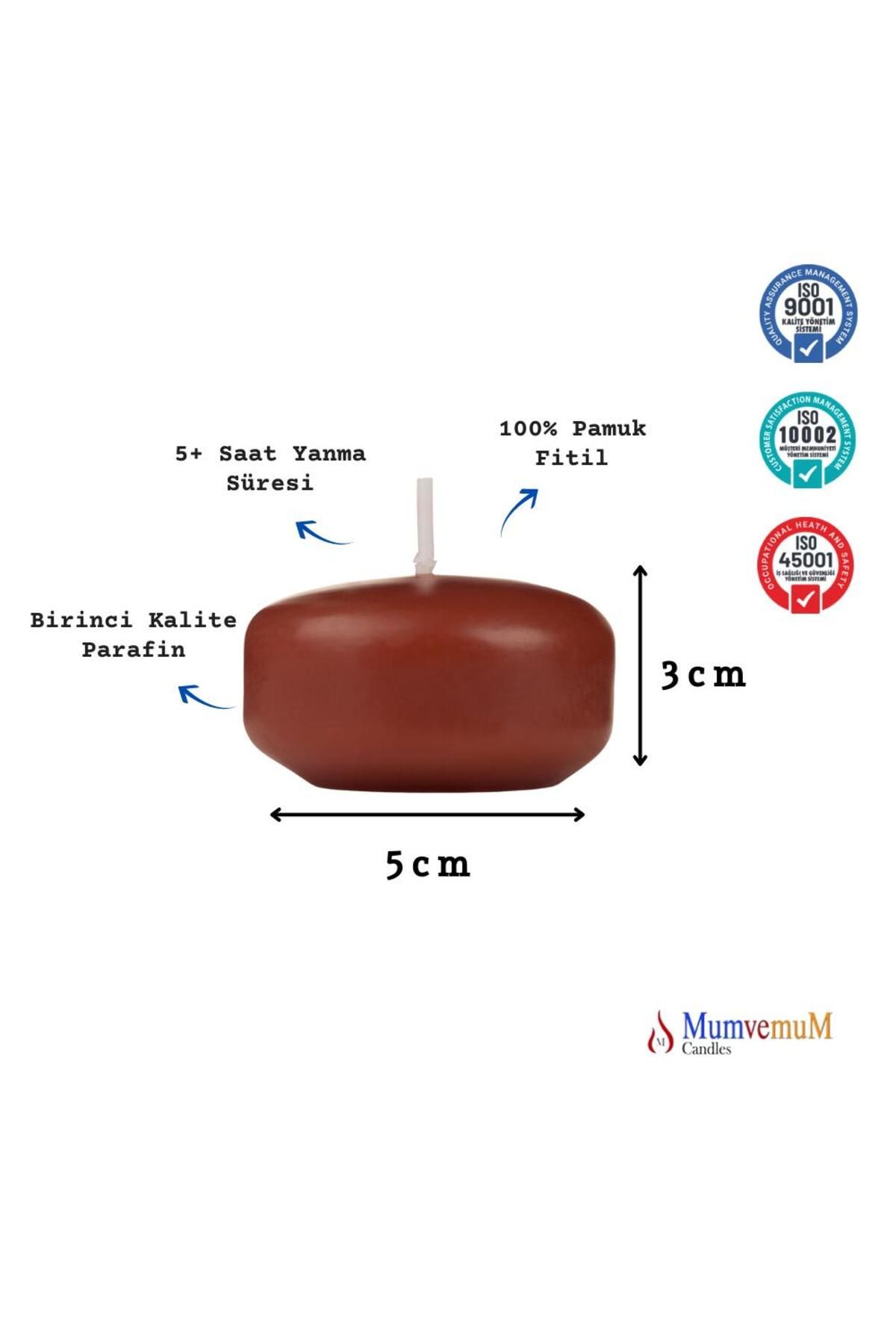 MumvemuM 48 Li Kahverengi Suda Yüzen Mum