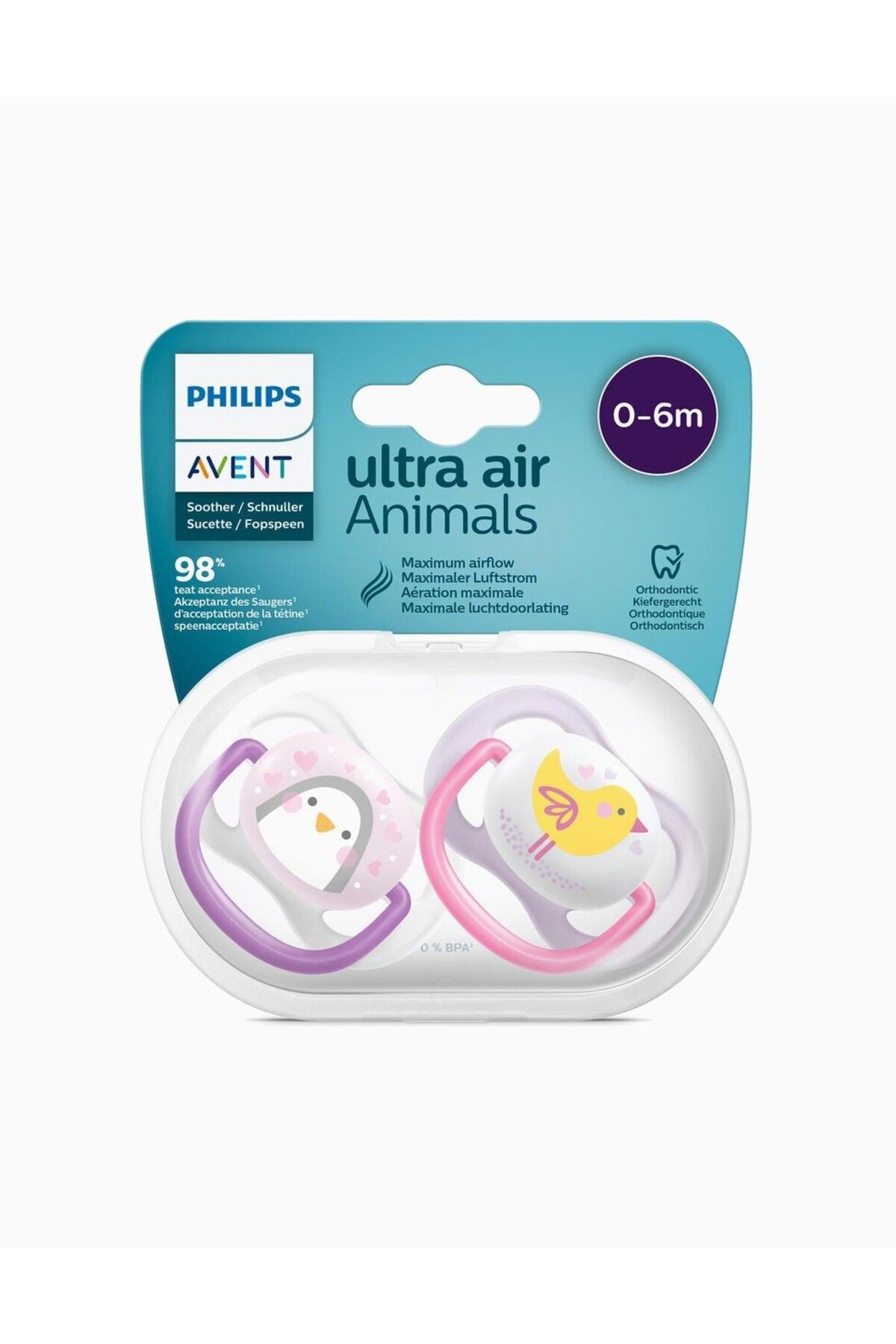 Philips Avent Ultra Air Animals 2li Emzik 0-6 Ay - Kız