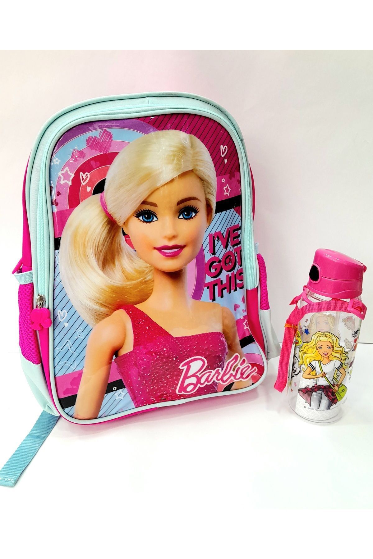 ÇİLEKHOMEAVM Barbie İlkokul Çantası Barbie-BARBİE PLASTİK MATARA SETİ