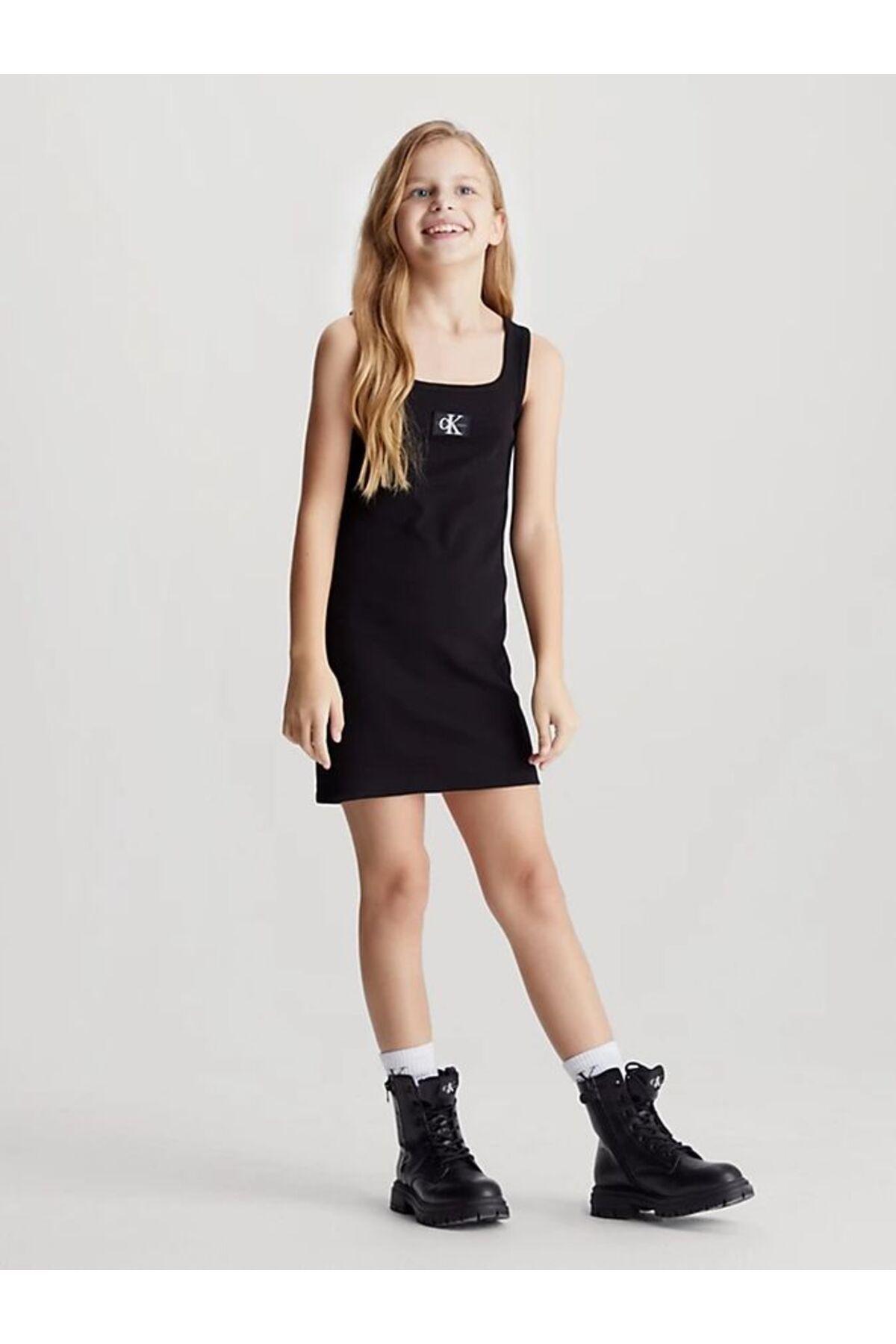 Calvin Klein Kız Çocuk Siyah Elbise