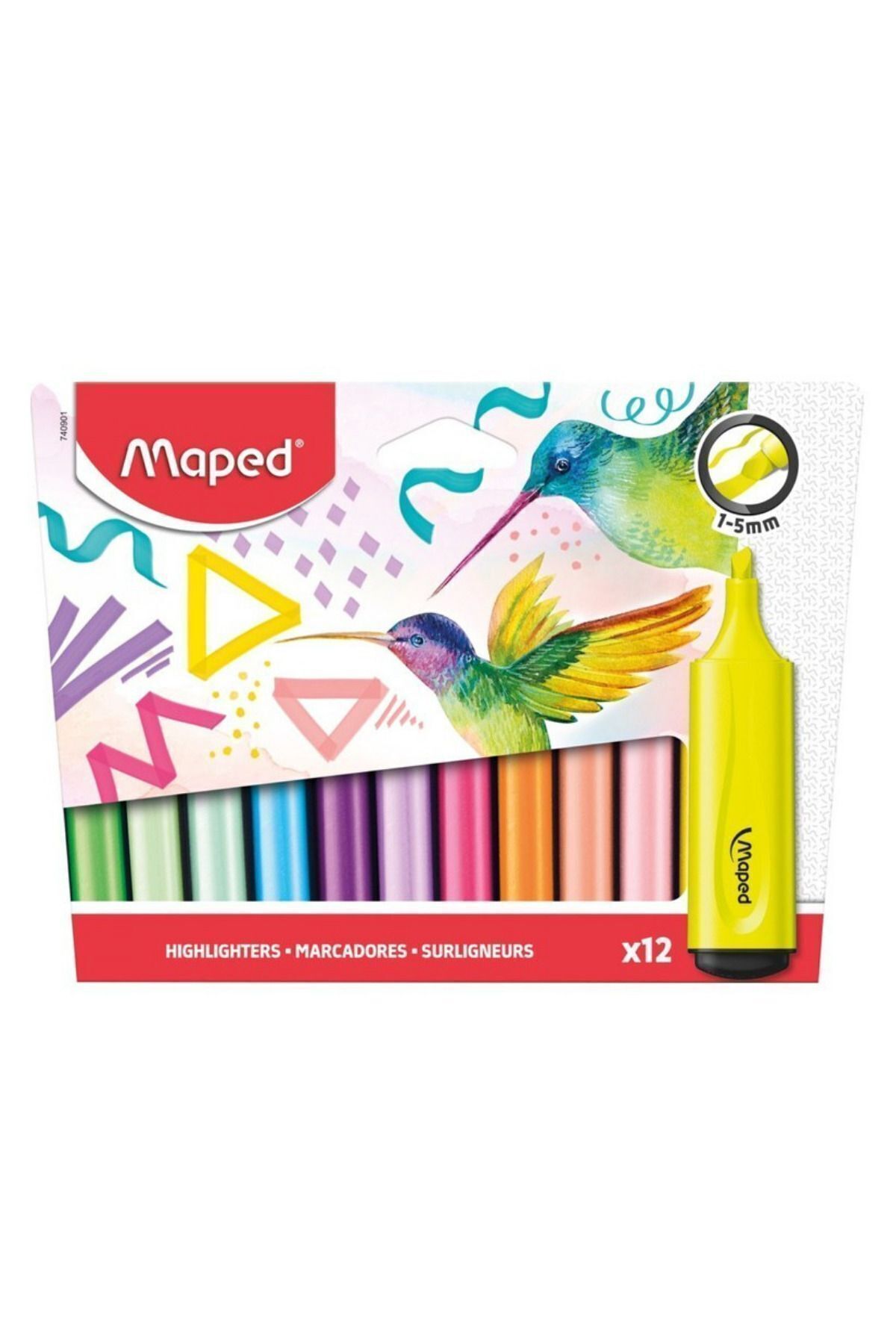 Maped Pastel Fosforlu Kalem 12'li Set