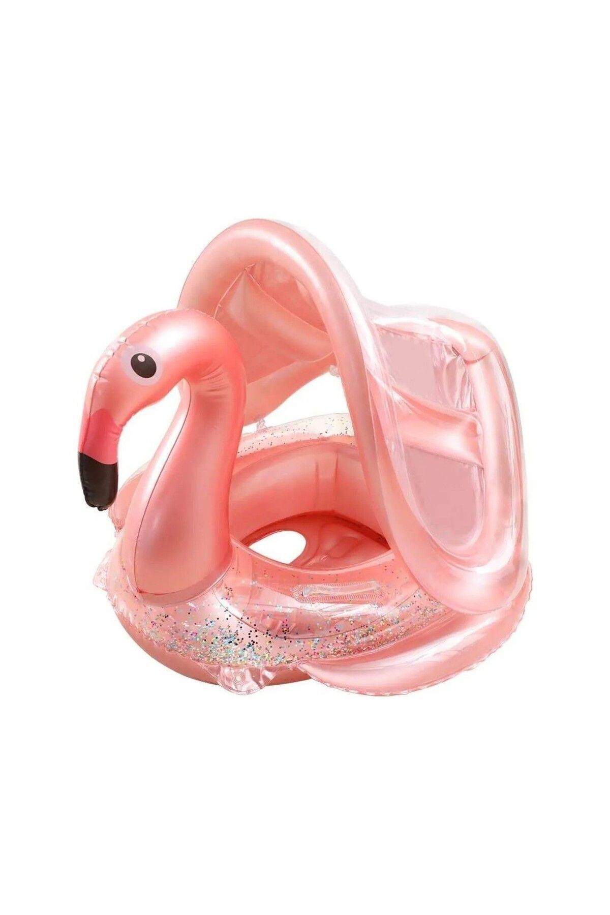 MEİLİFENG 1-6 Yaş Simli Renkli Unicorn Flamingo Simit Gölgelikli Bebek Simidi