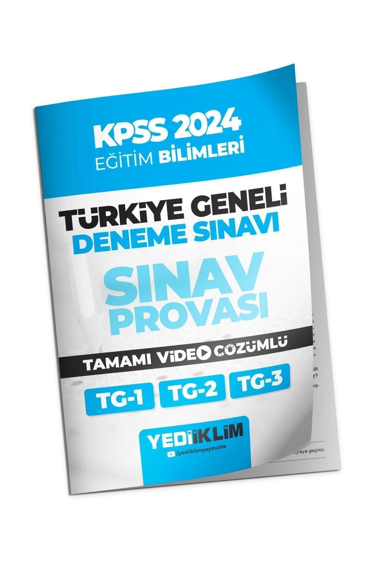 Yediiklim Yayınları 2024 KPSS Türkiye Geneli Eğitim Bilimleri ( 1-2-3 ) Deneme Sınavları Tamamı Vide