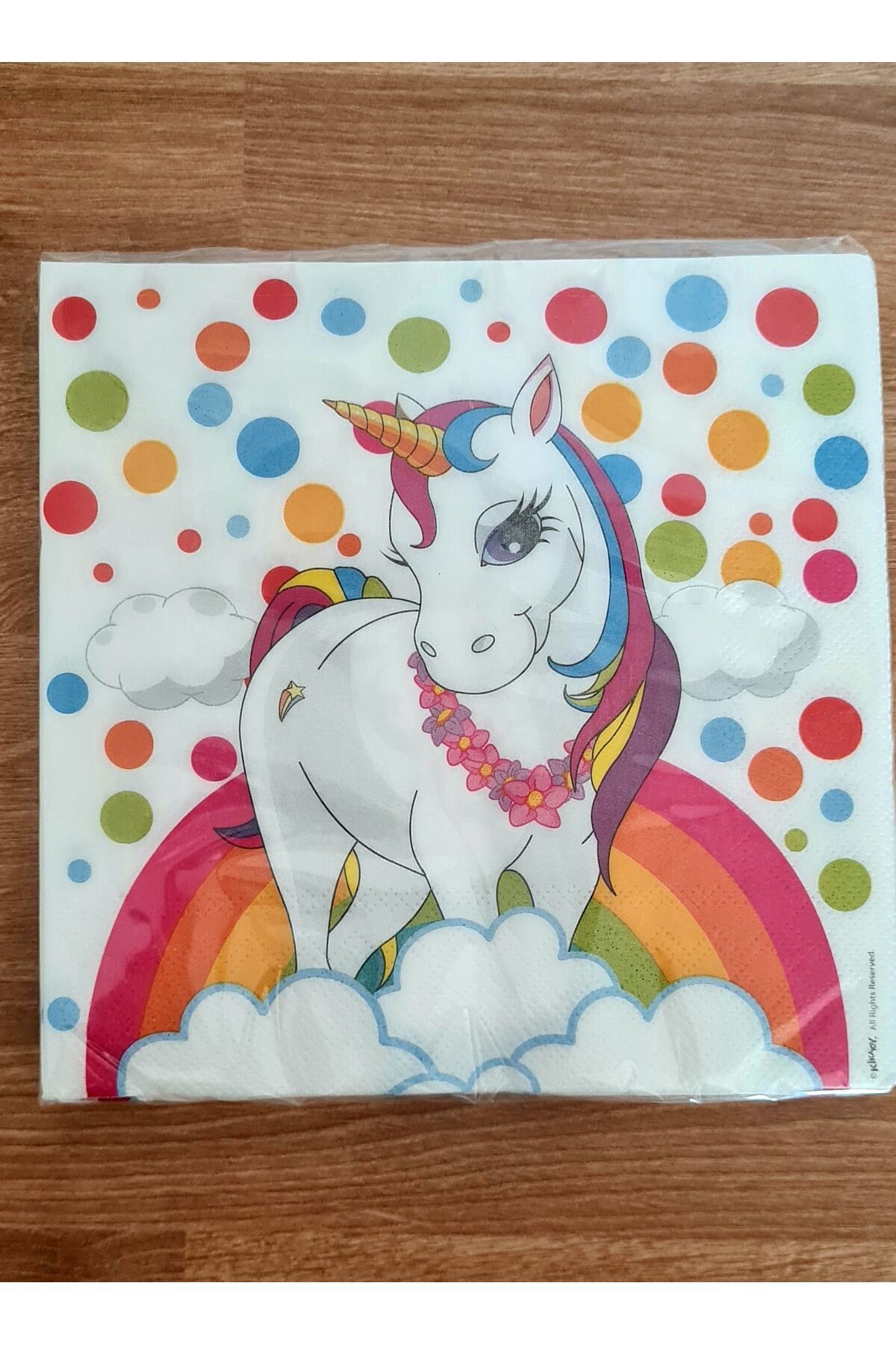 merni Unicorn Boynuzlu At Gökkuşağı Renkli Baskılı Kağıt Peçete 33x33 Cm 16 Adet